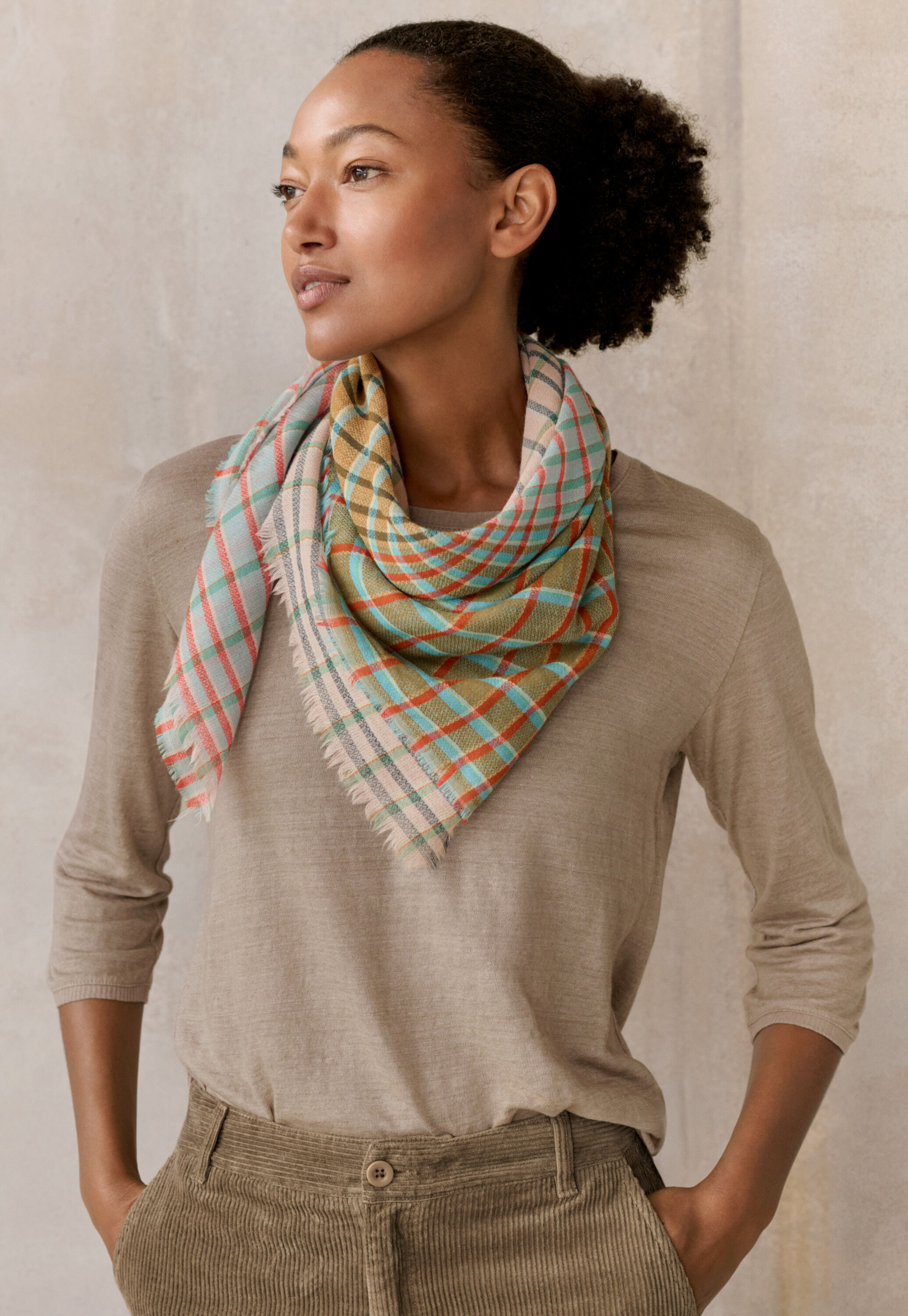 Funnel-neck top