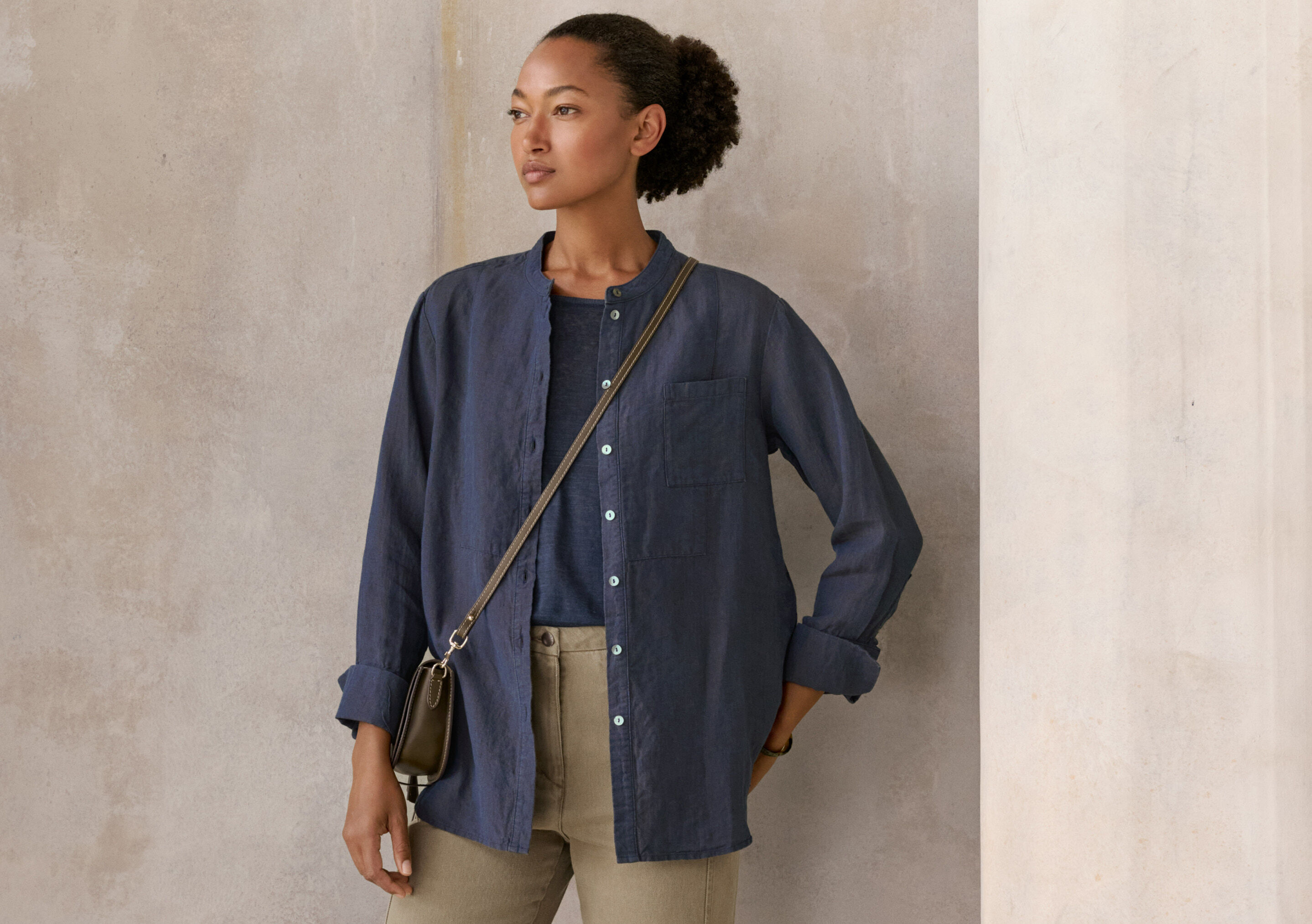 Long bib-detail shirt