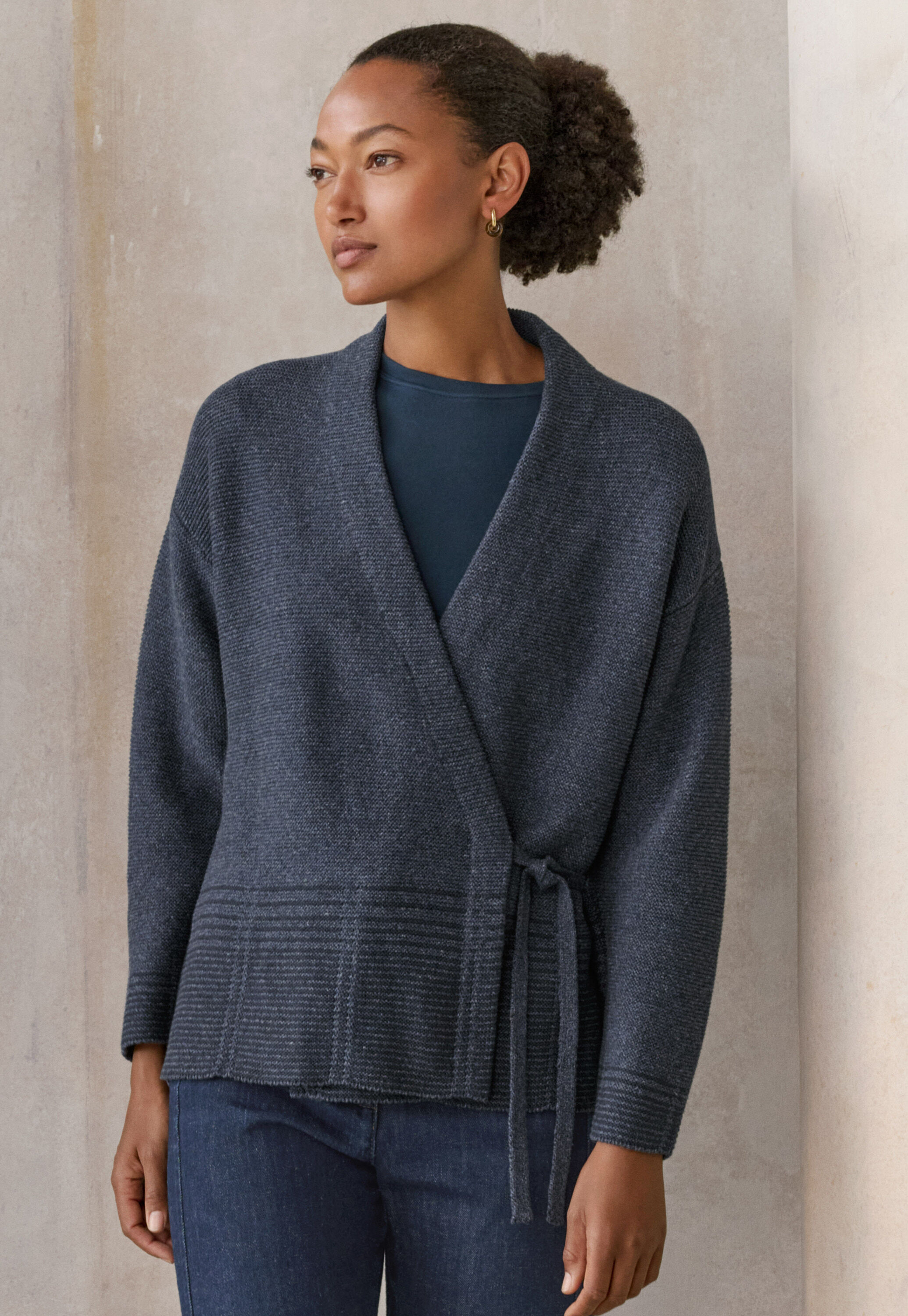Kimono cardigan, Dark navy, large