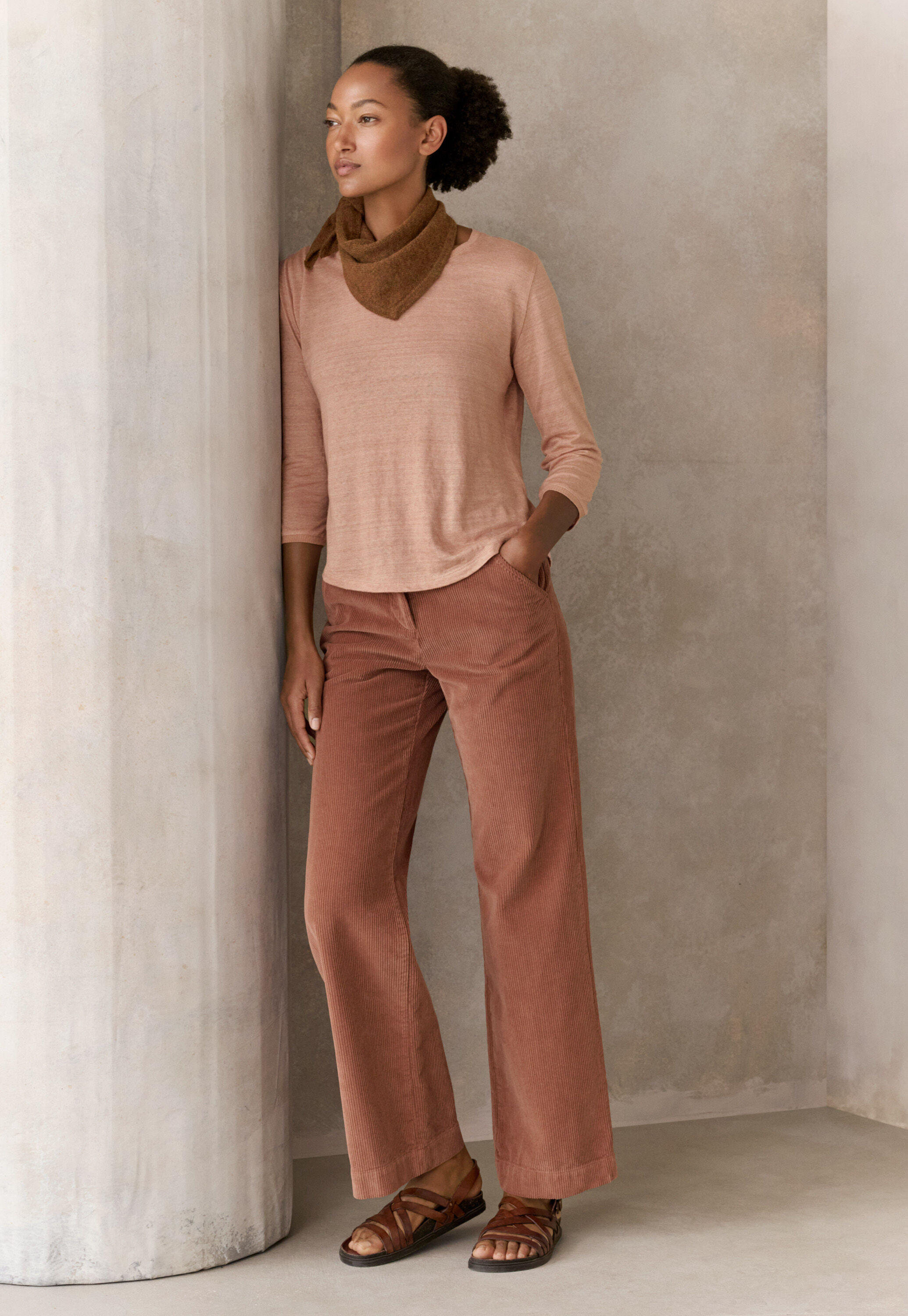 Straight-leg cord trouser