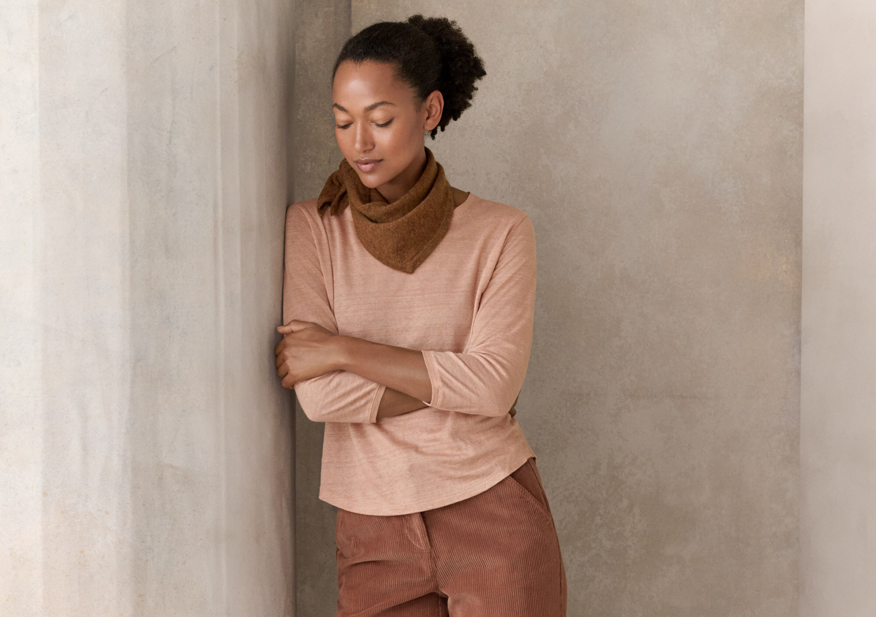 Funnel-neck top