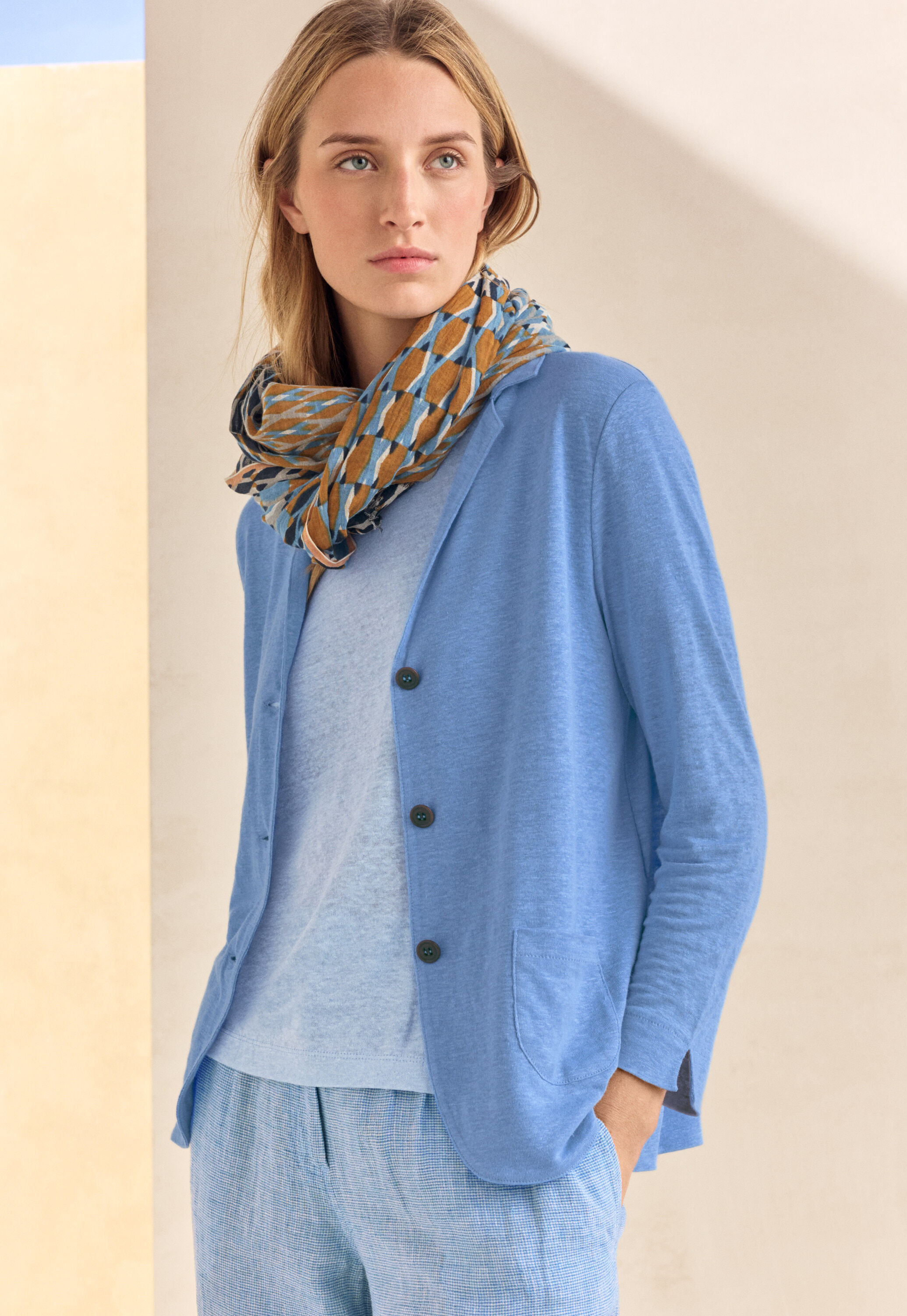 Jersey blazer, Pale cornflower, large