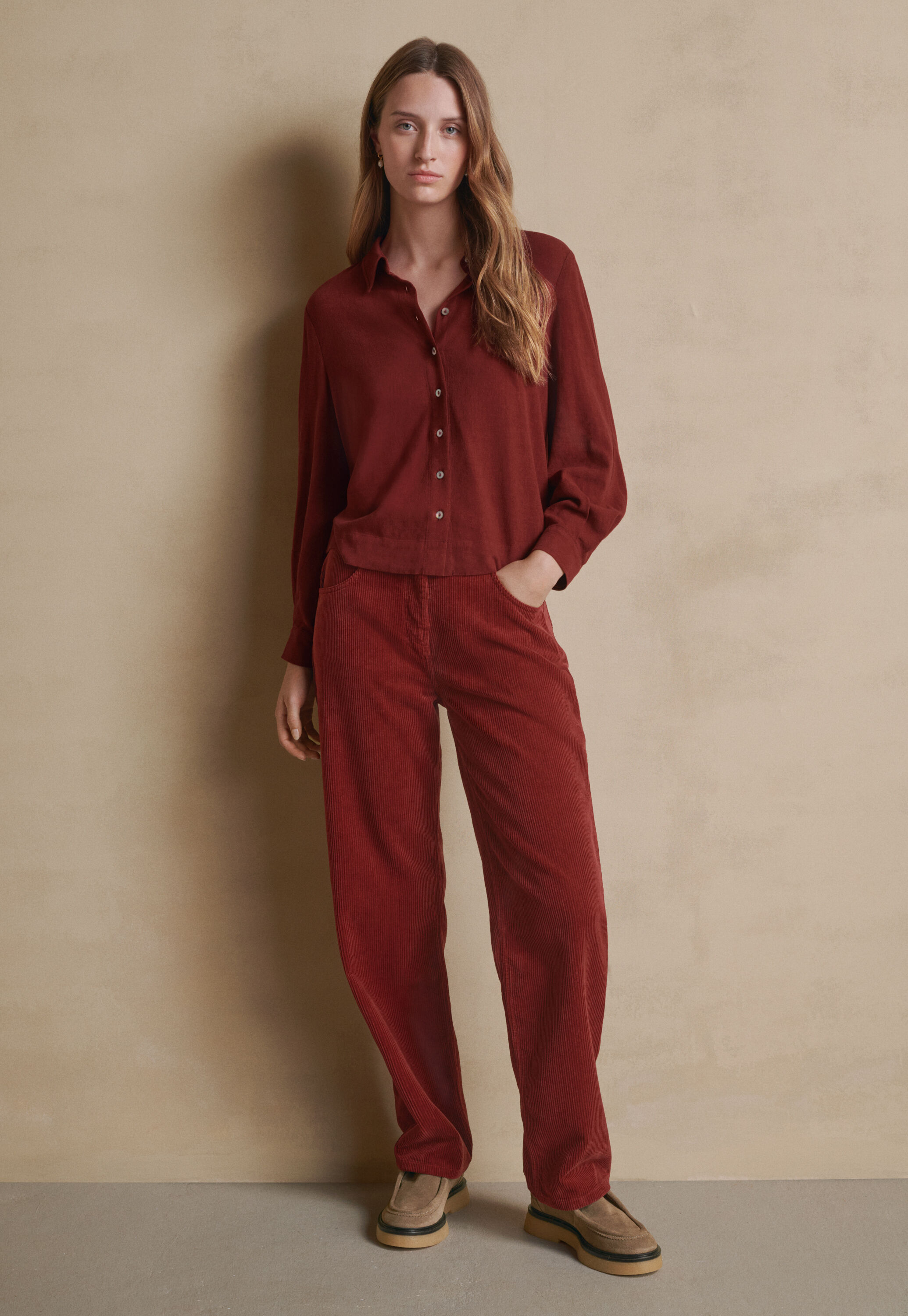 Straight-leg cord trouser