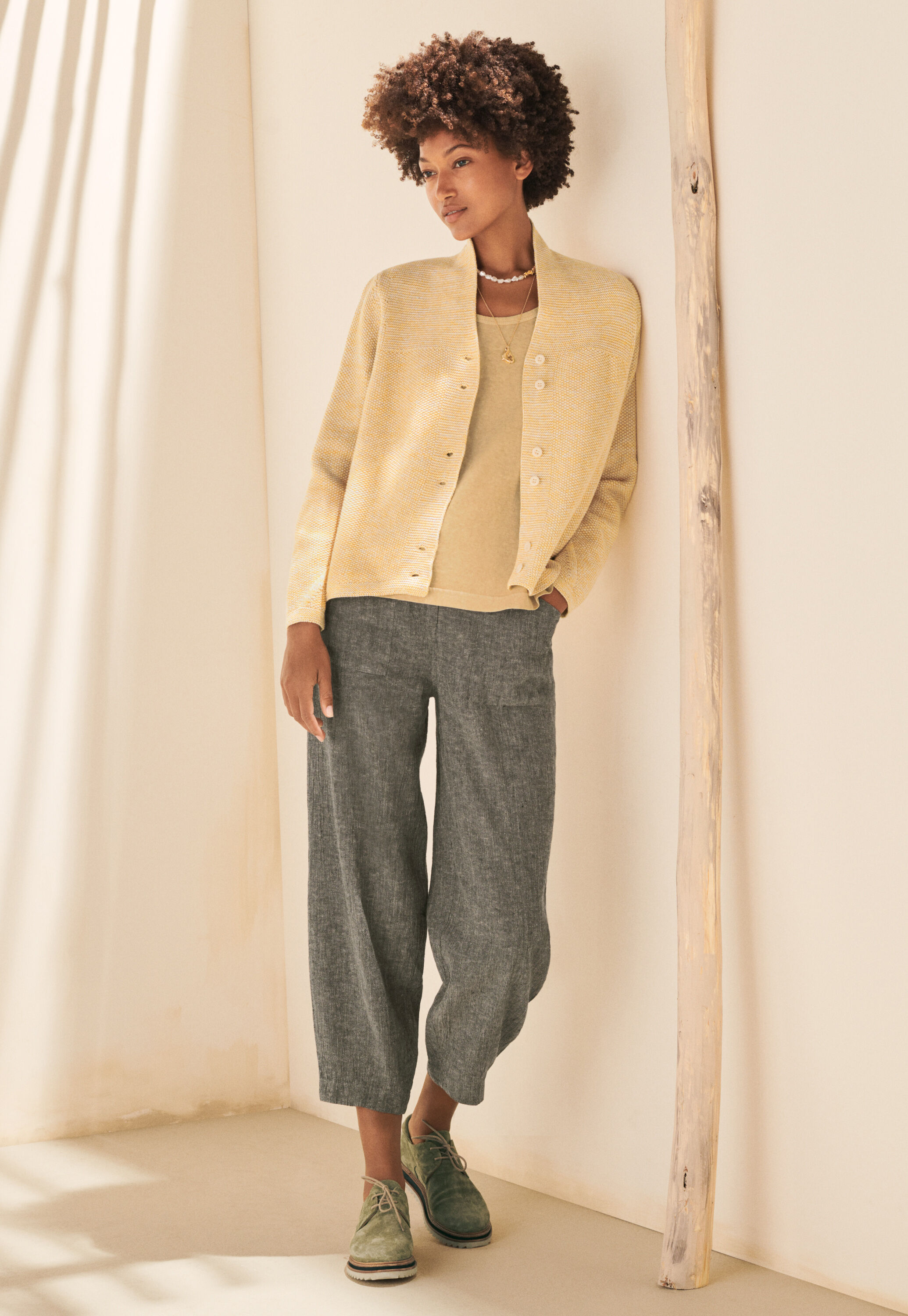 Button-front cardigan