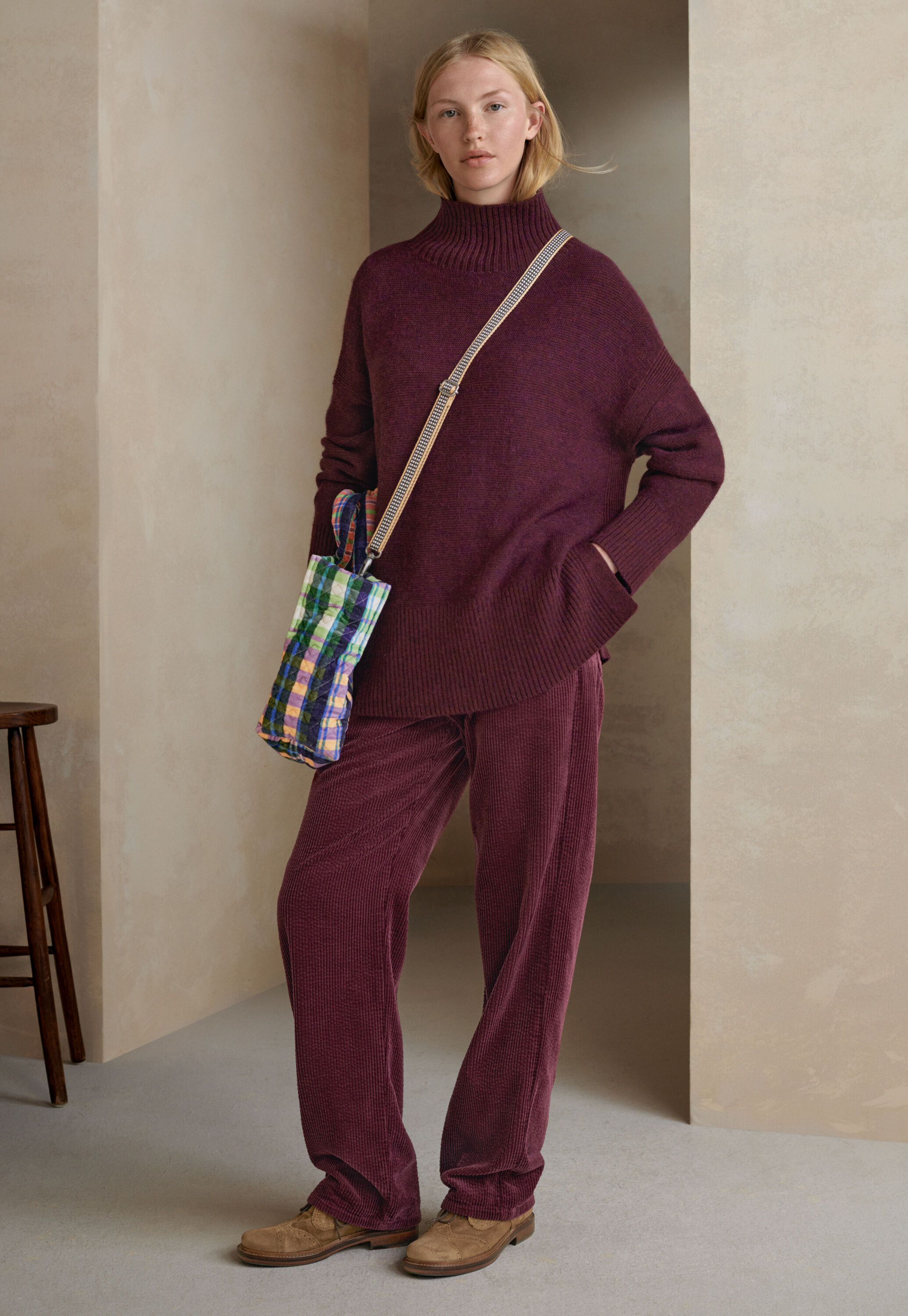 Reverse-stitch sweater