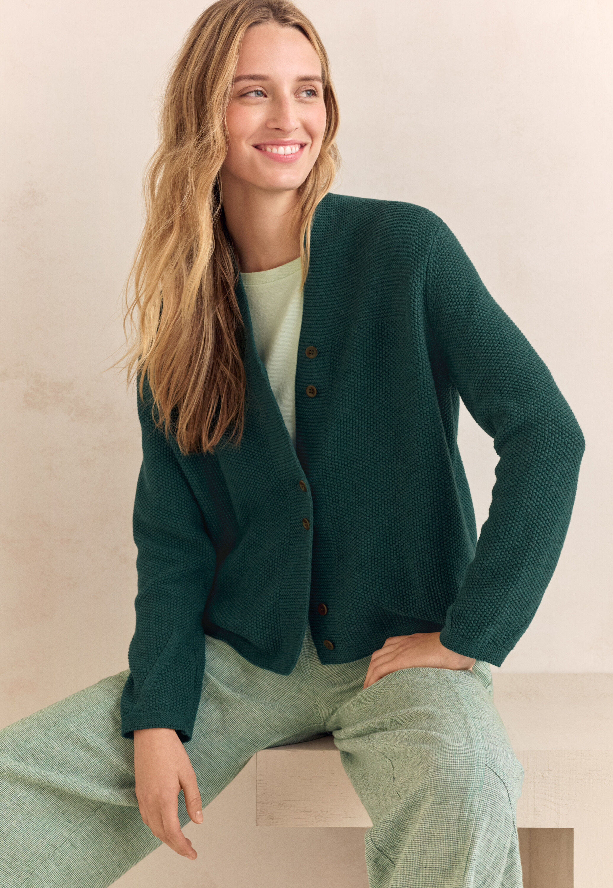 Button-front cardigan