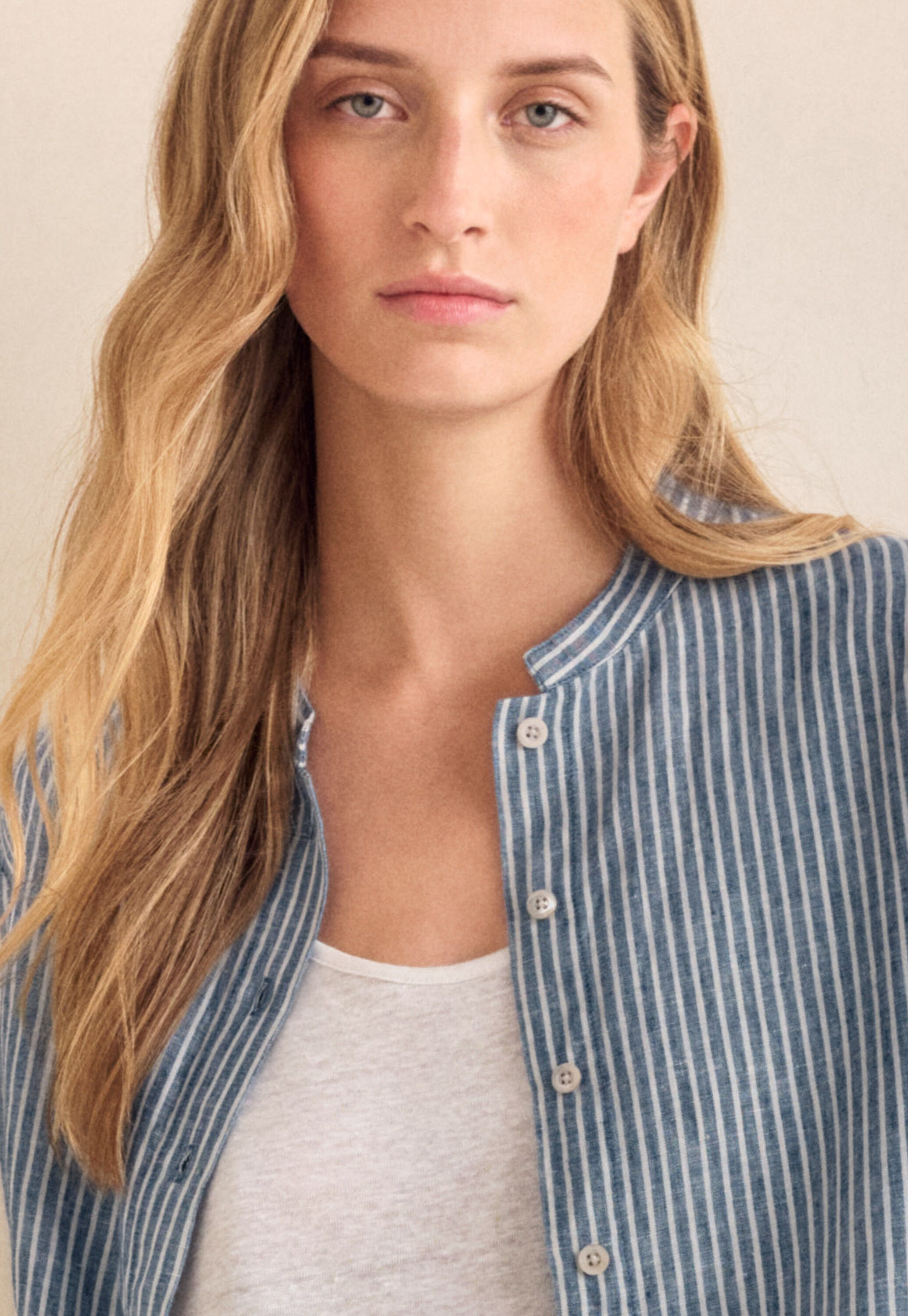 Striped shirt with peplum
