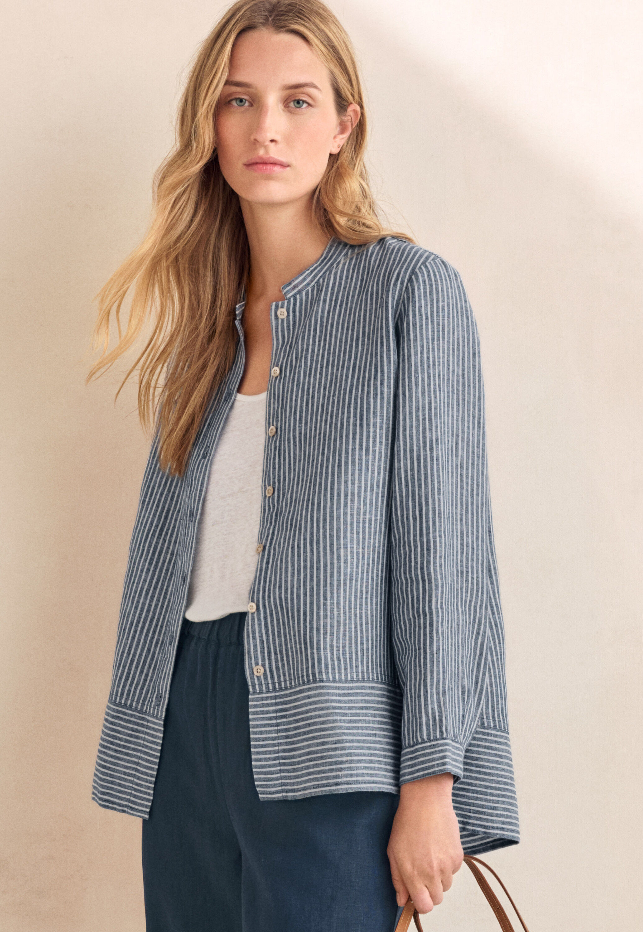 Striped shirt with peplum