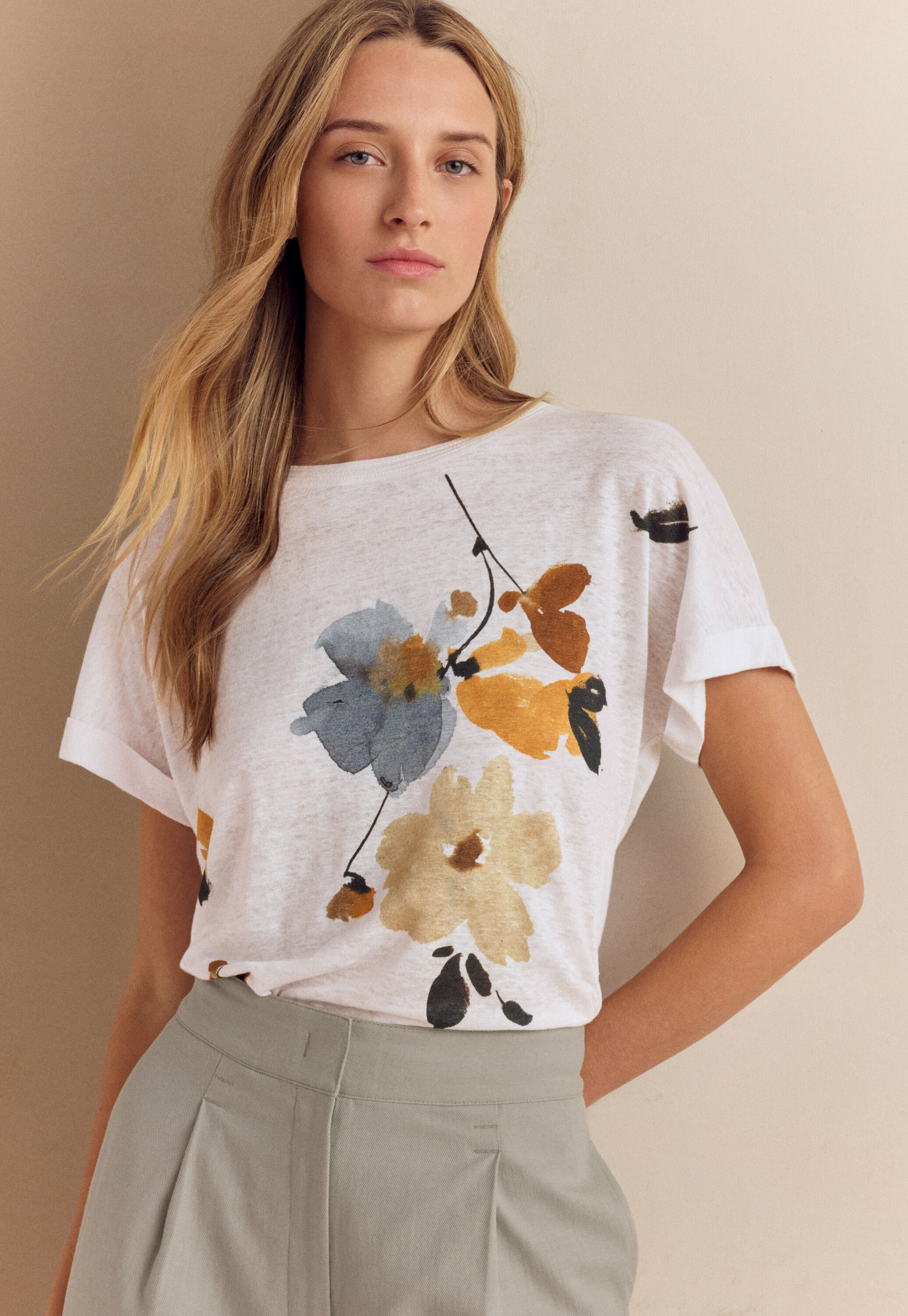Printed jersey top