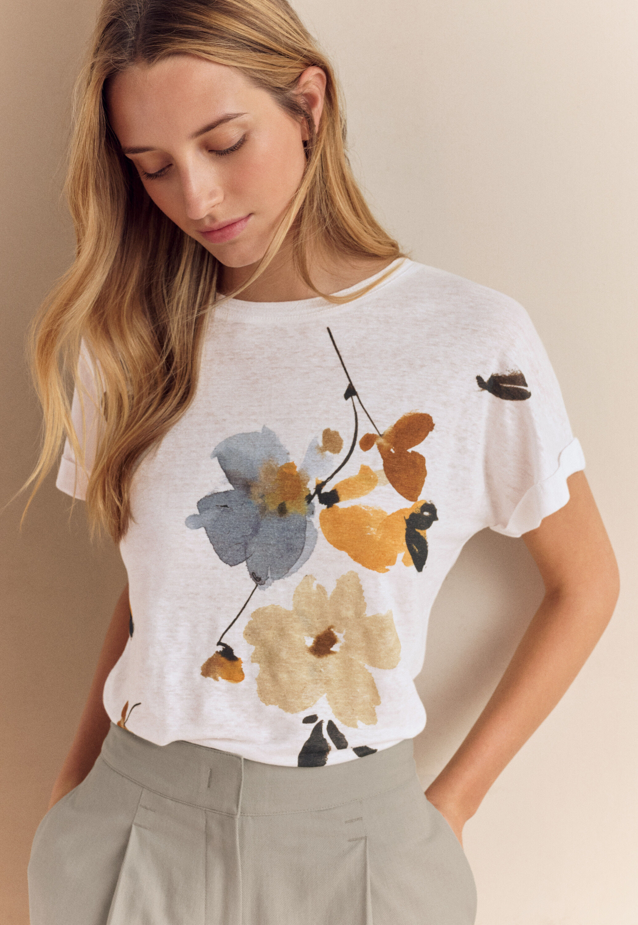 Printed jersey top