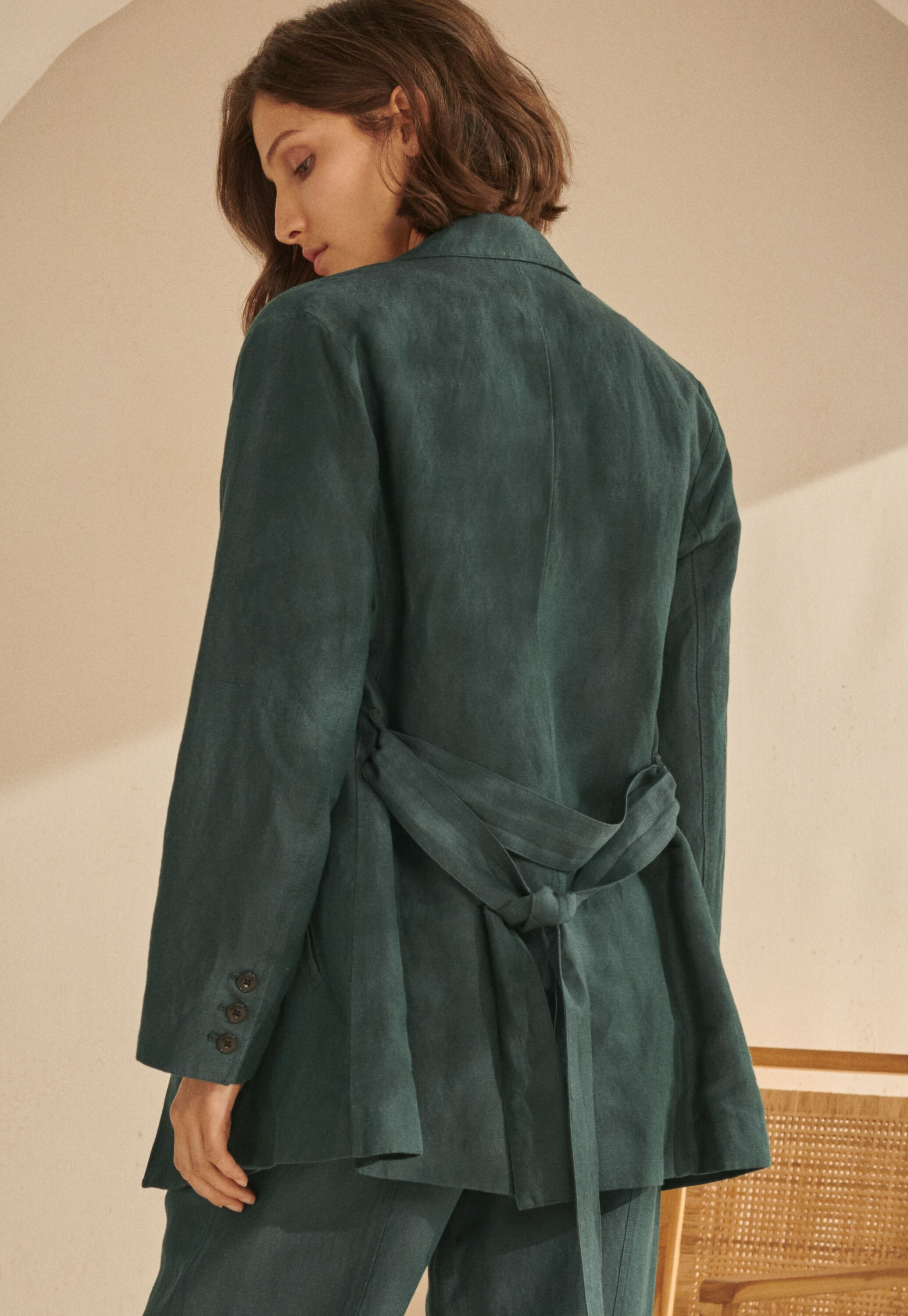 Belted jacket, Green ink, large