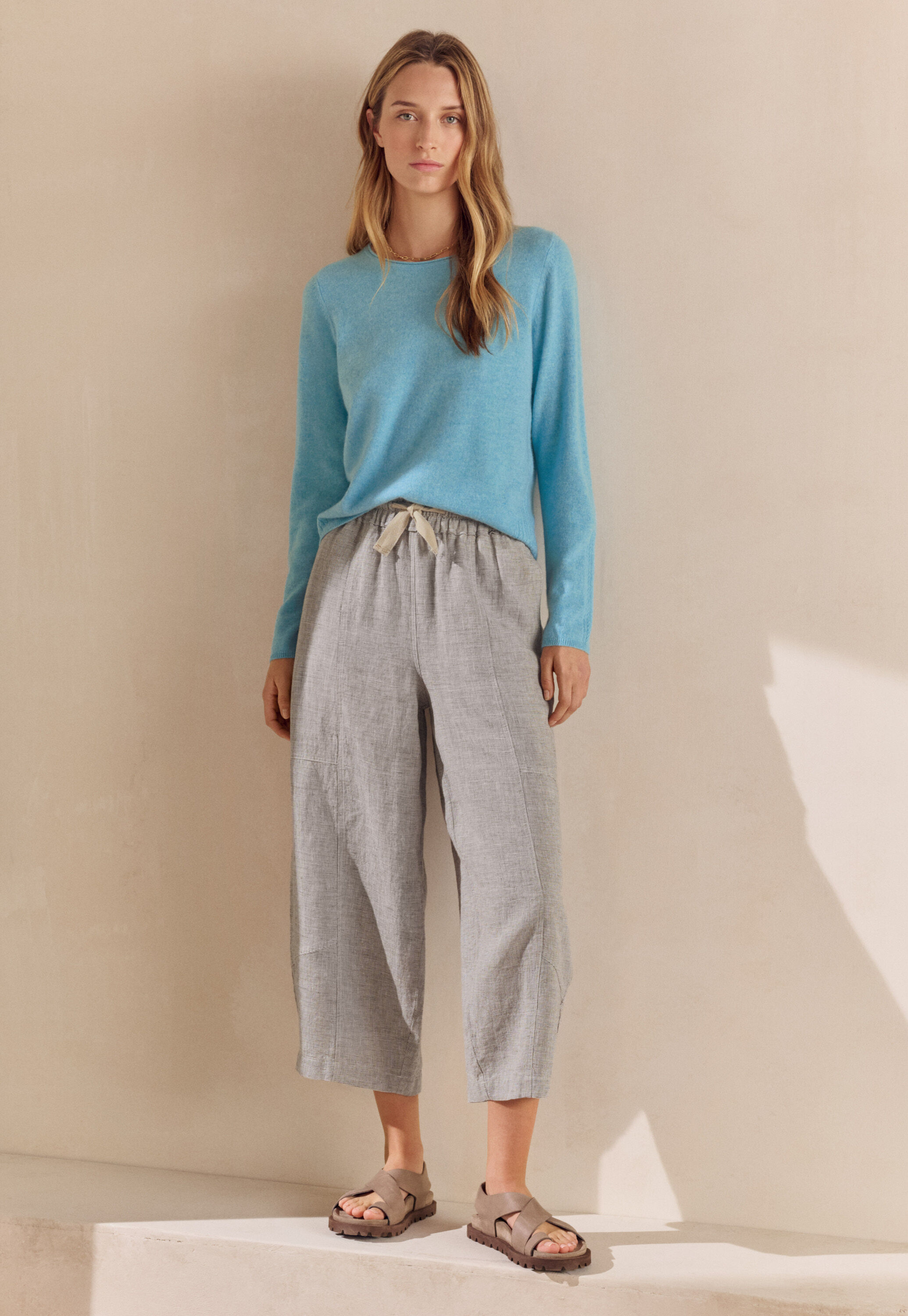 Crew-neck sweater, Soft peacock, large