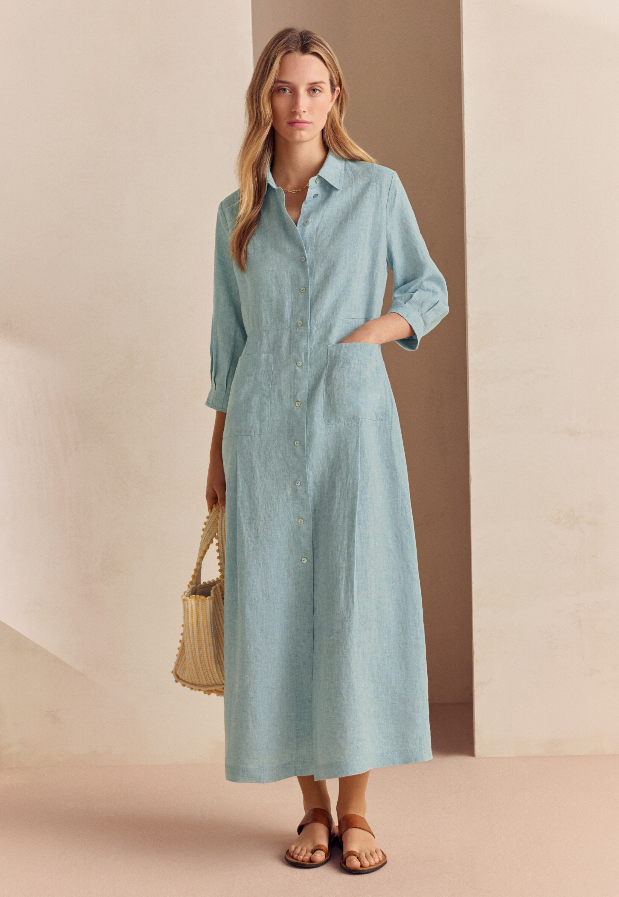 Button-front maxi-dress