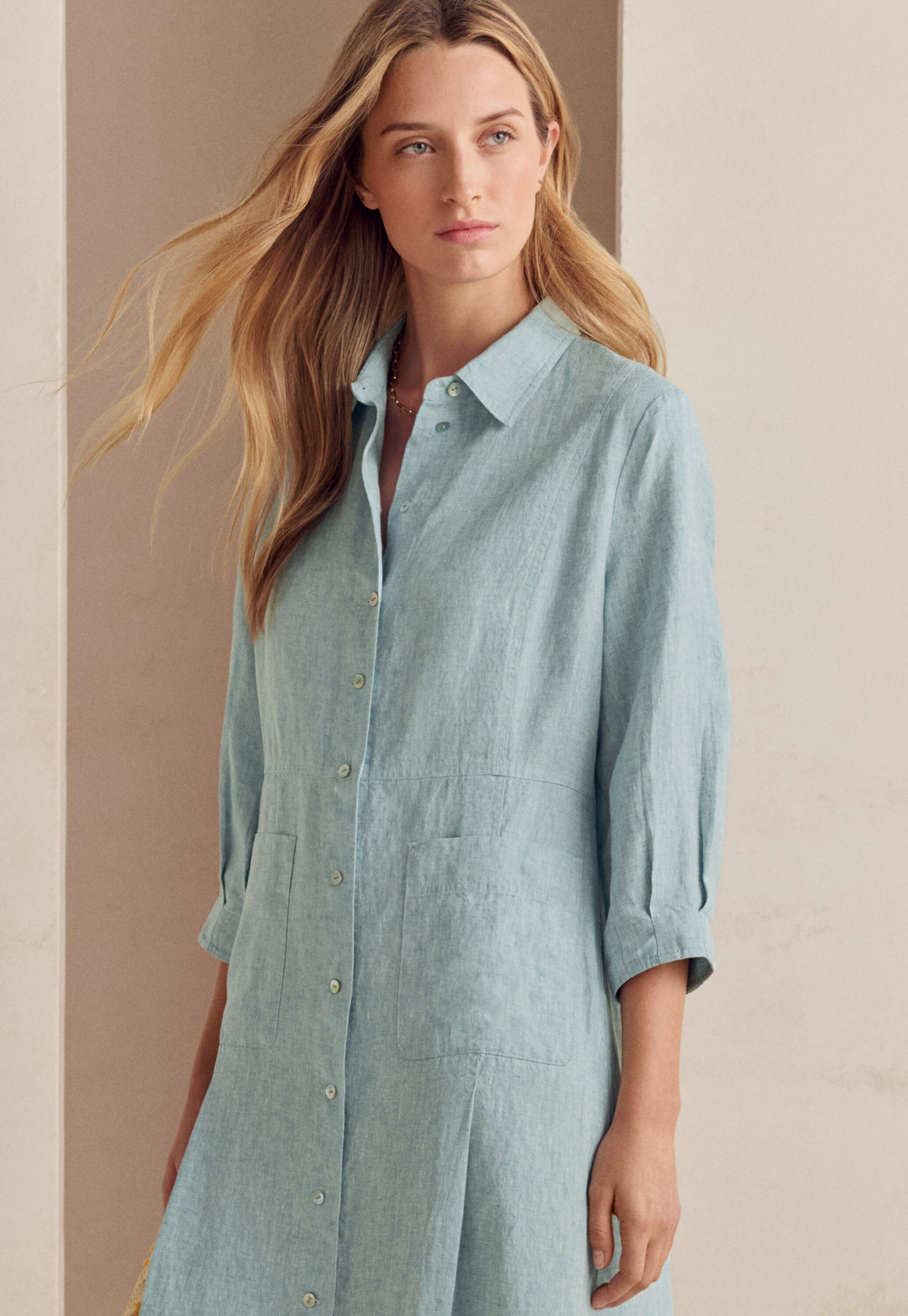 Button-front maxi-dress