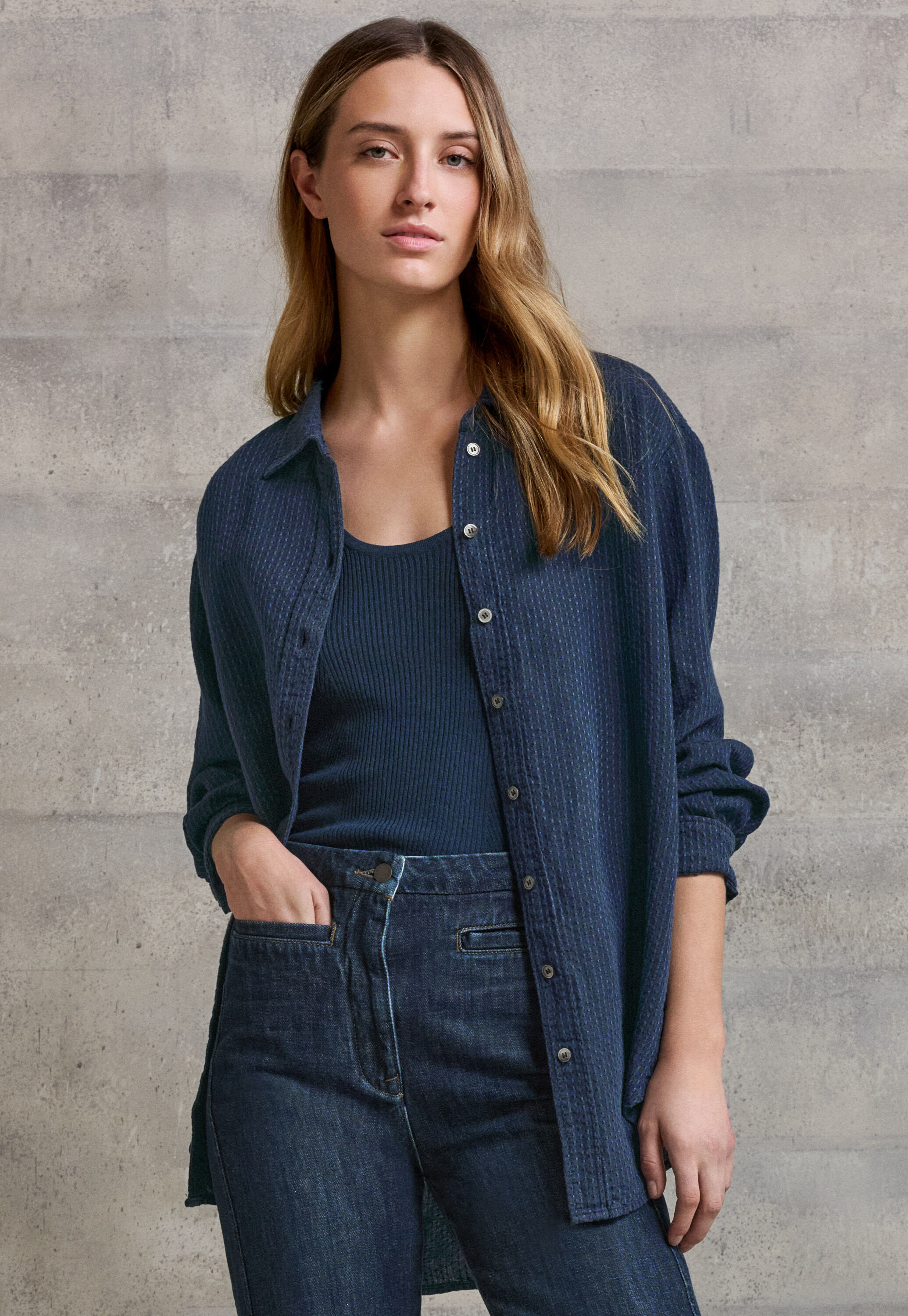 Garment-dyed overshirt