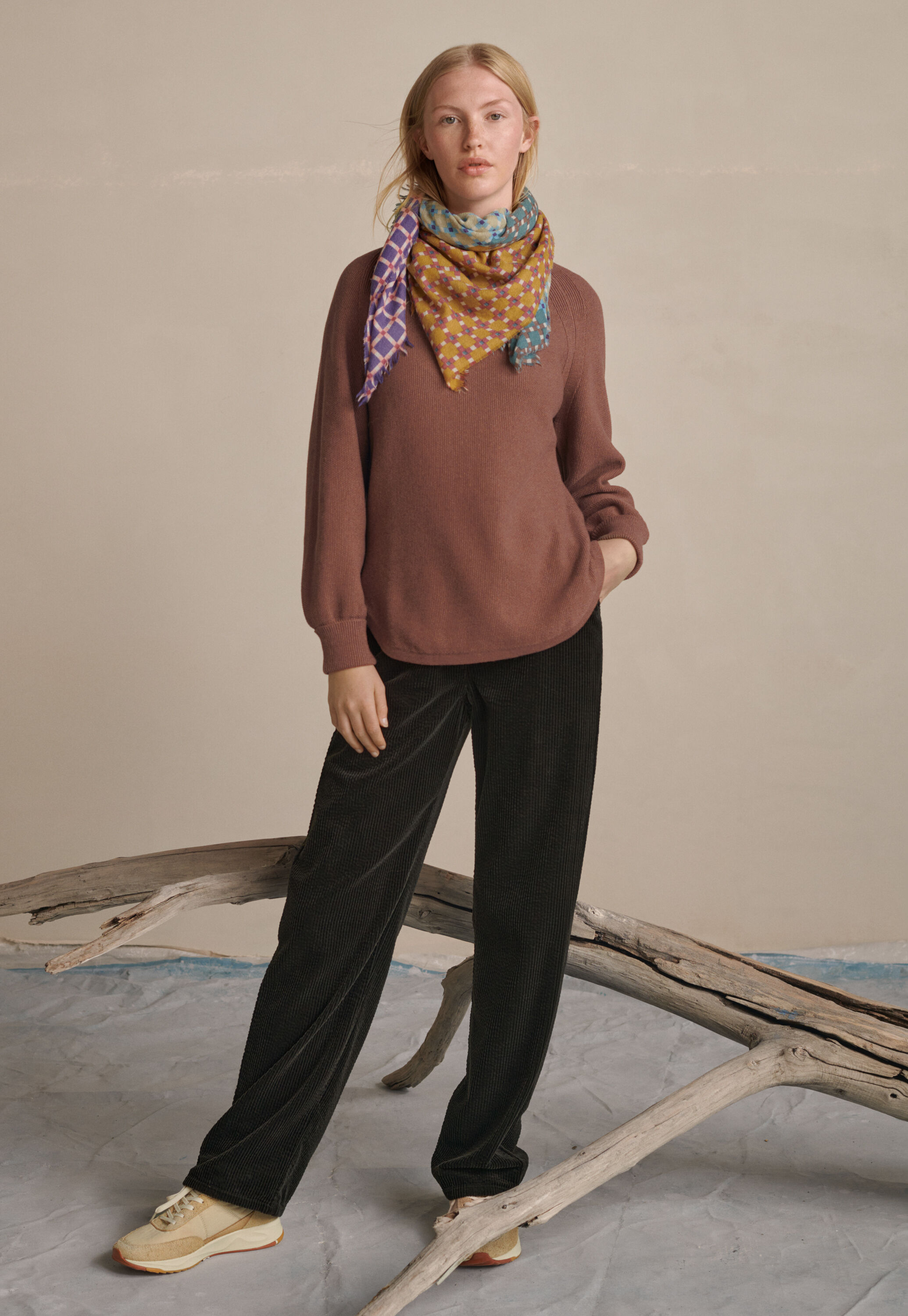 Moss-stitch tunic