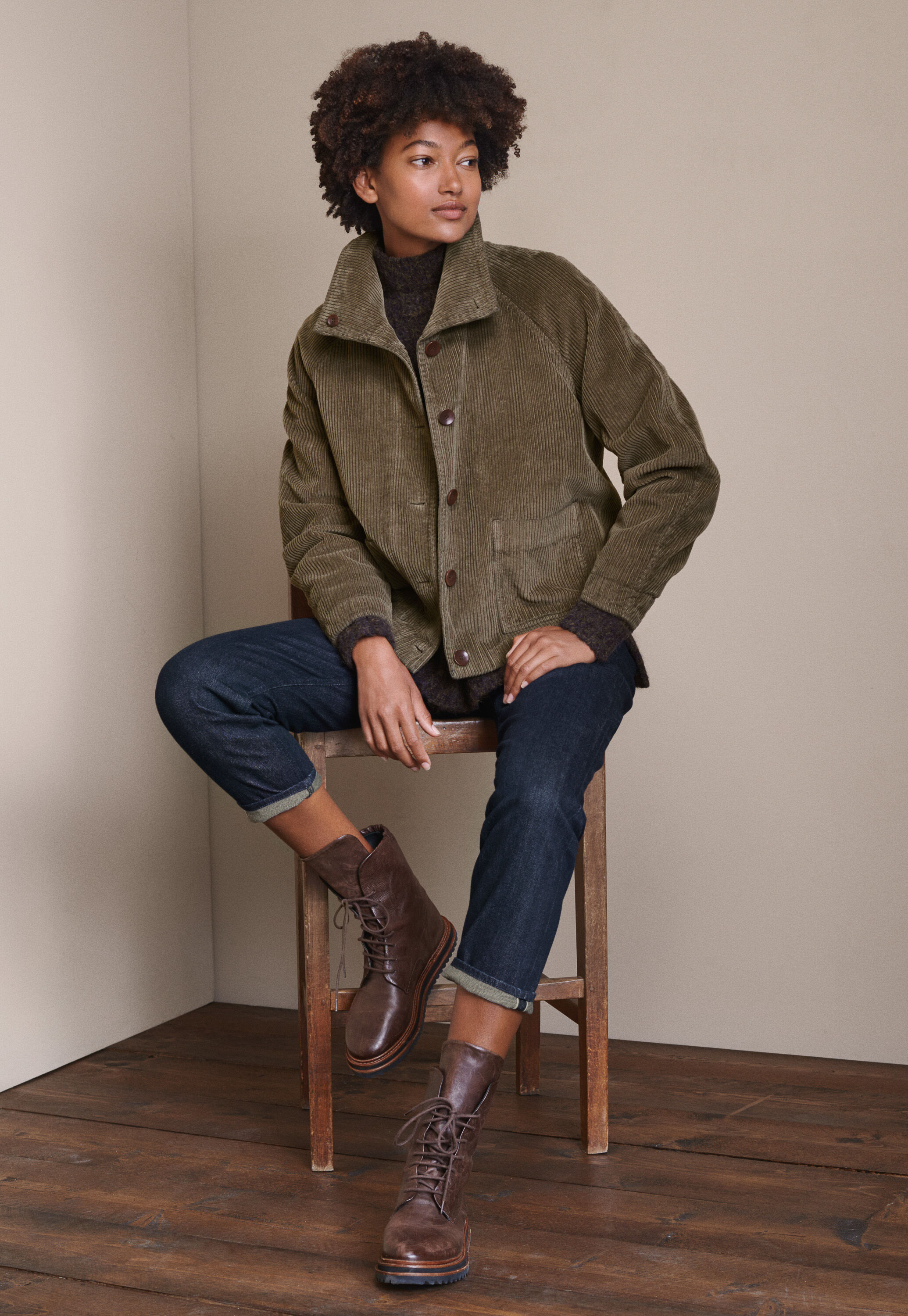 Long lace-up boots, Coffee brown, large