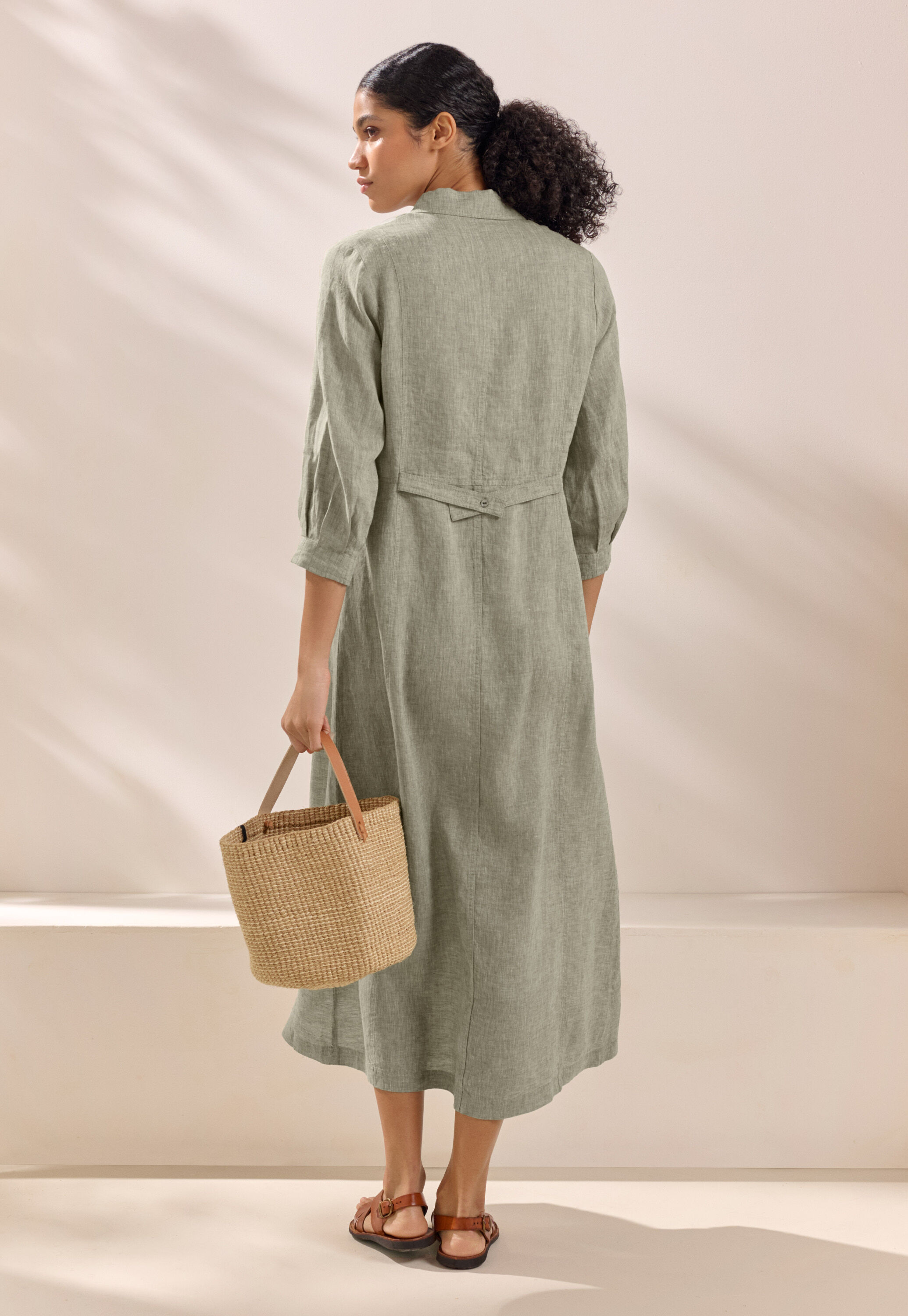 Button-front maxi-dress