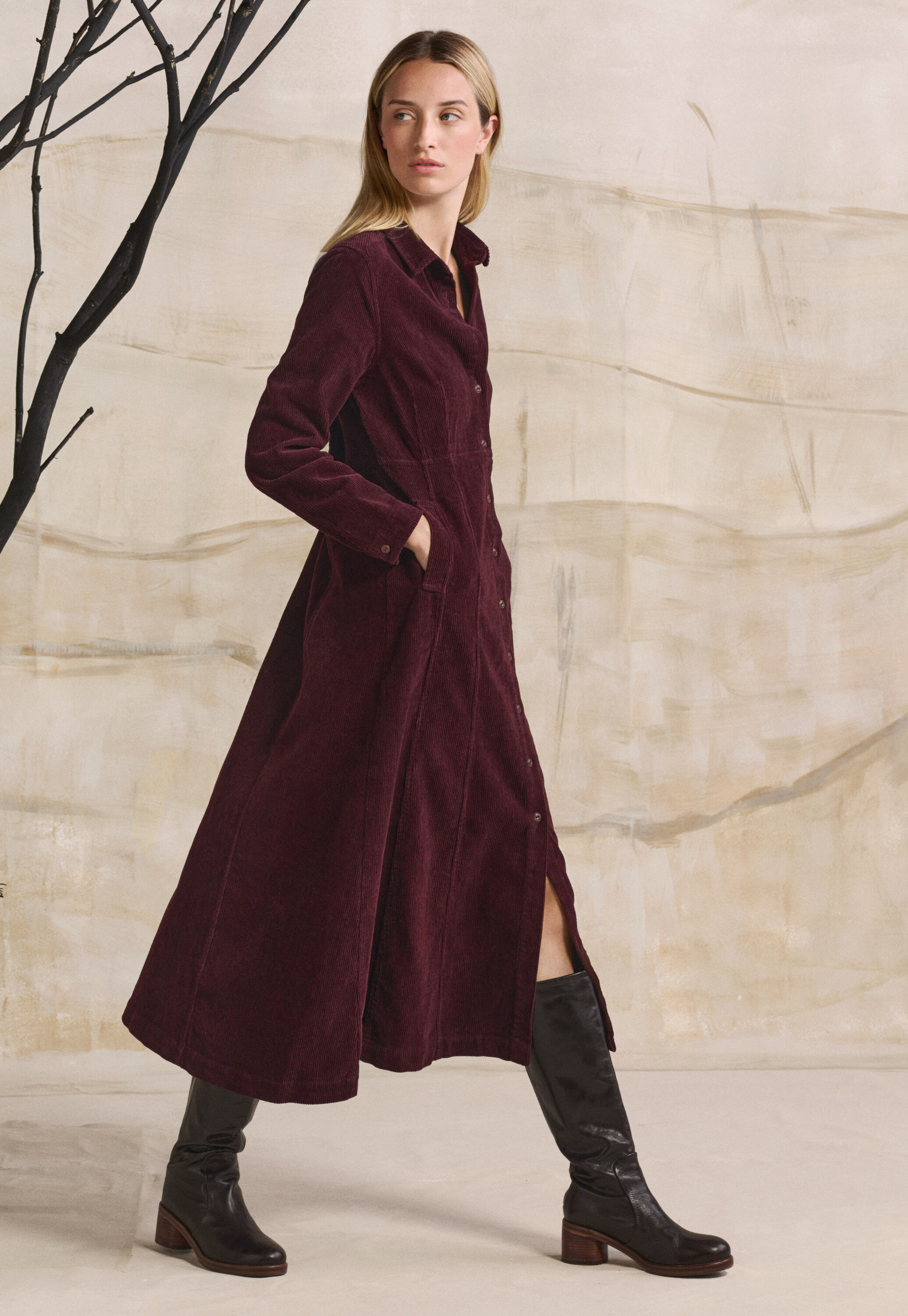 Straight-leg cord trouser