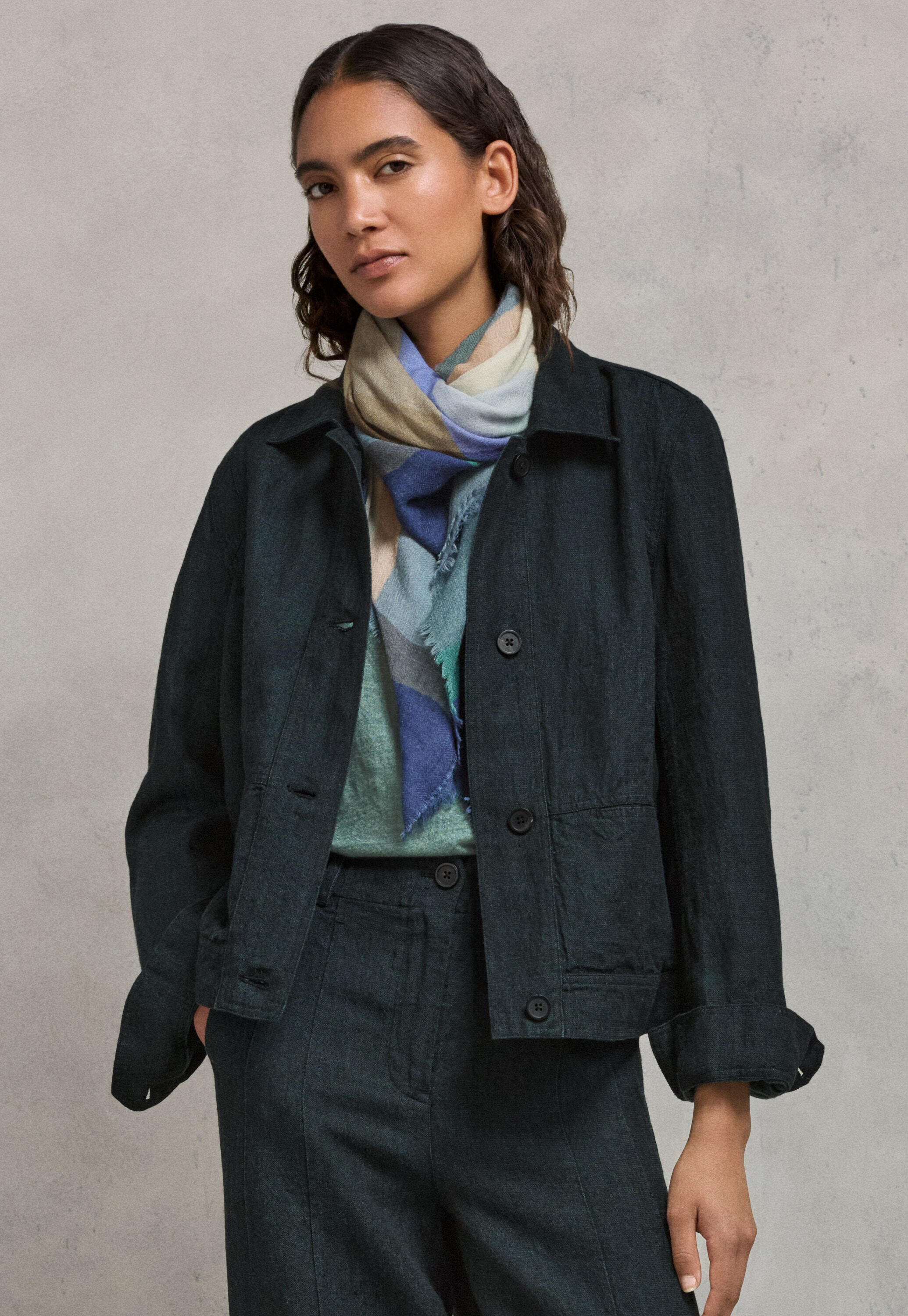 Boxy jacket, Dark petrol, large