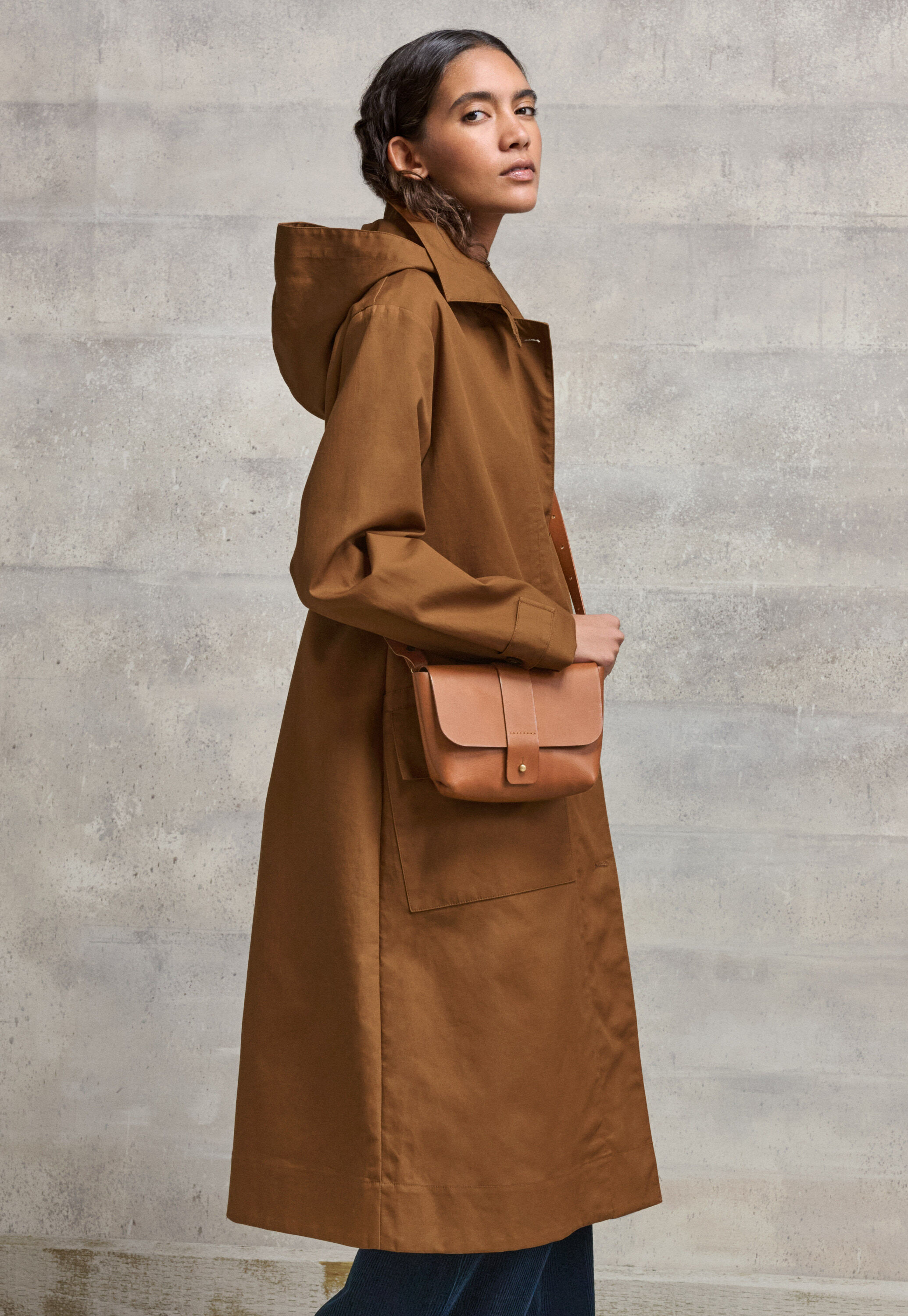 Hooded trench coat