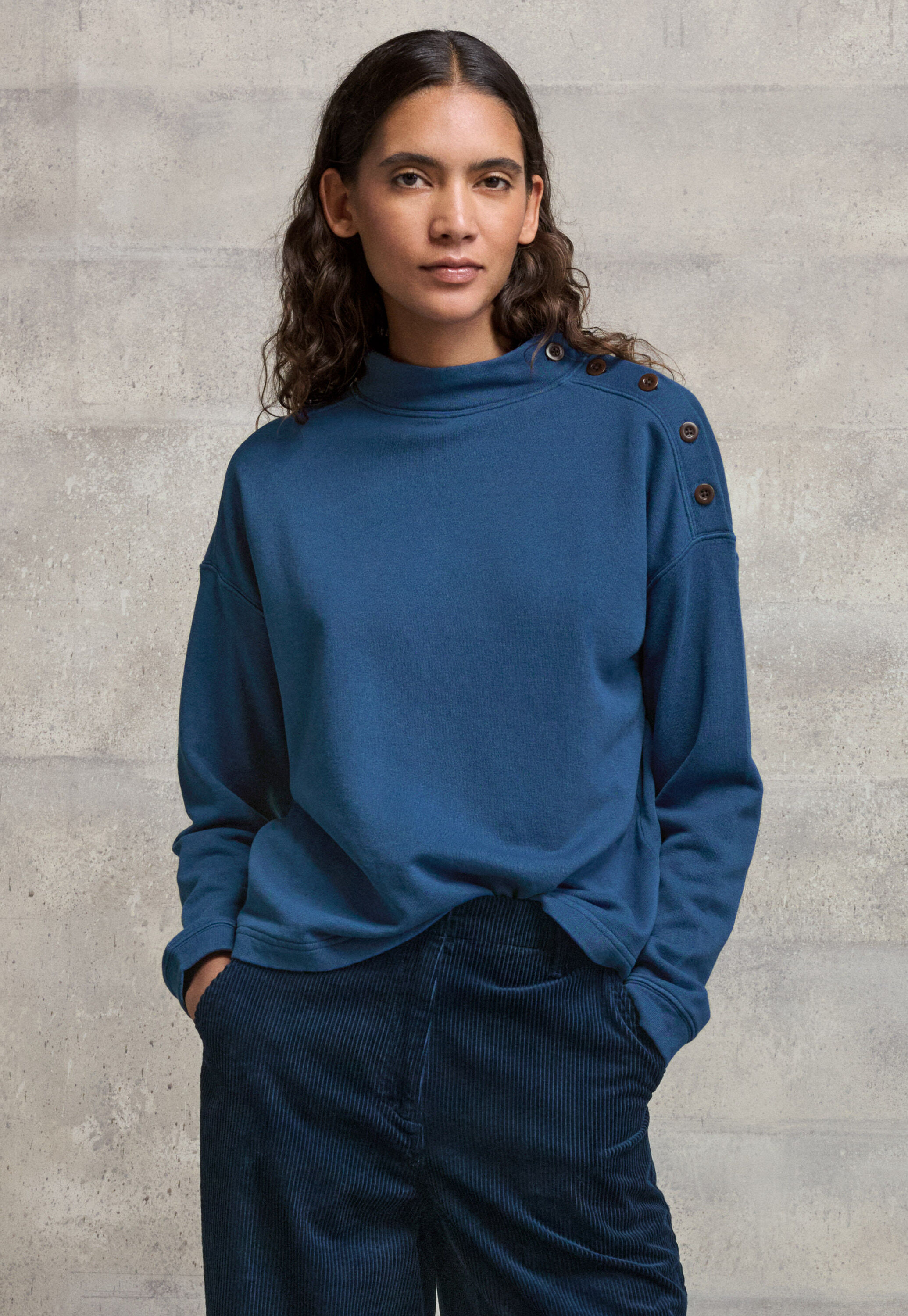 Button-shoulder top
