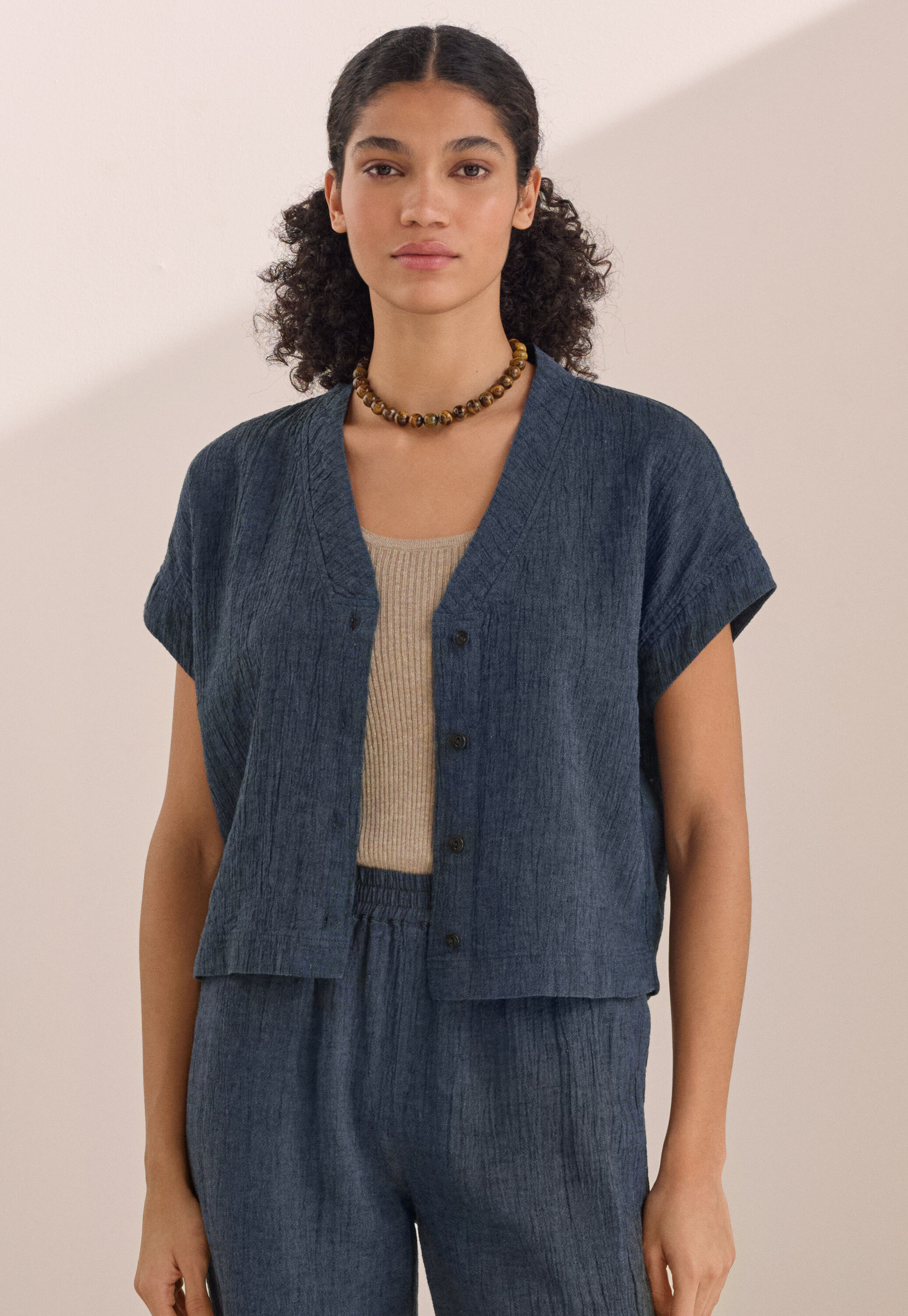 Garment-dyed overshirt