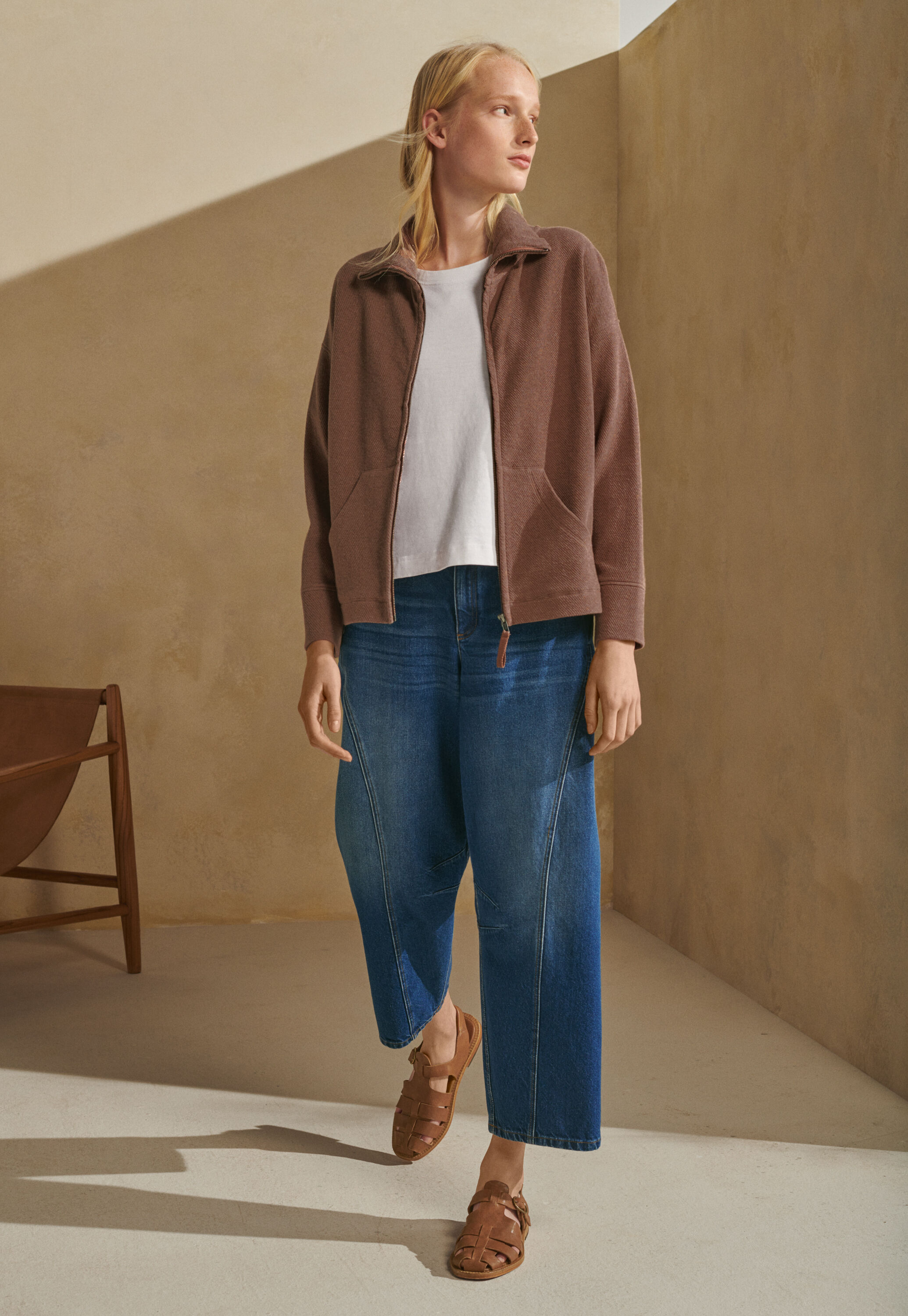 Zip-front jersey jacket