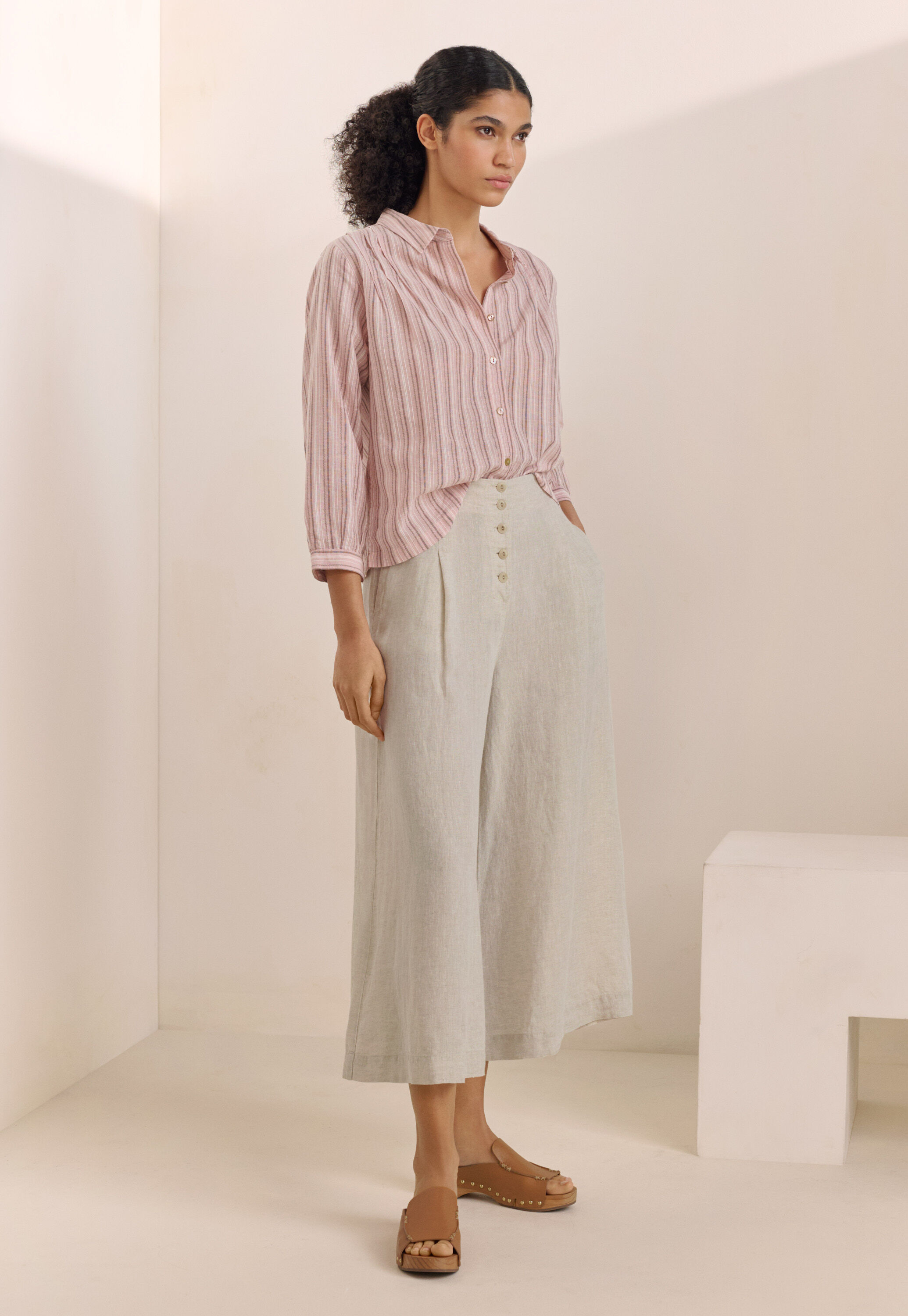 Pleat-front culottes