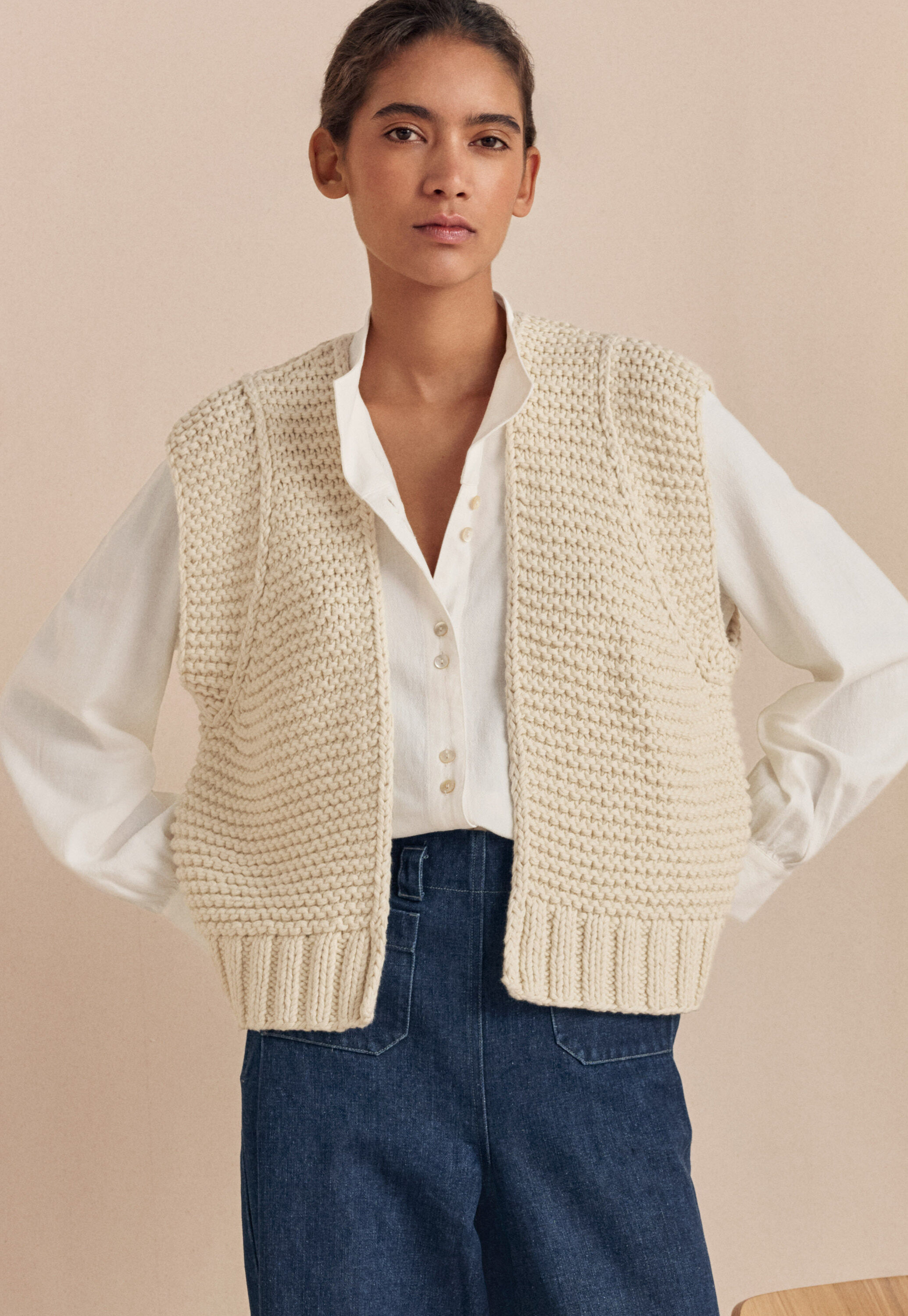 Hand-knitted waistcoat