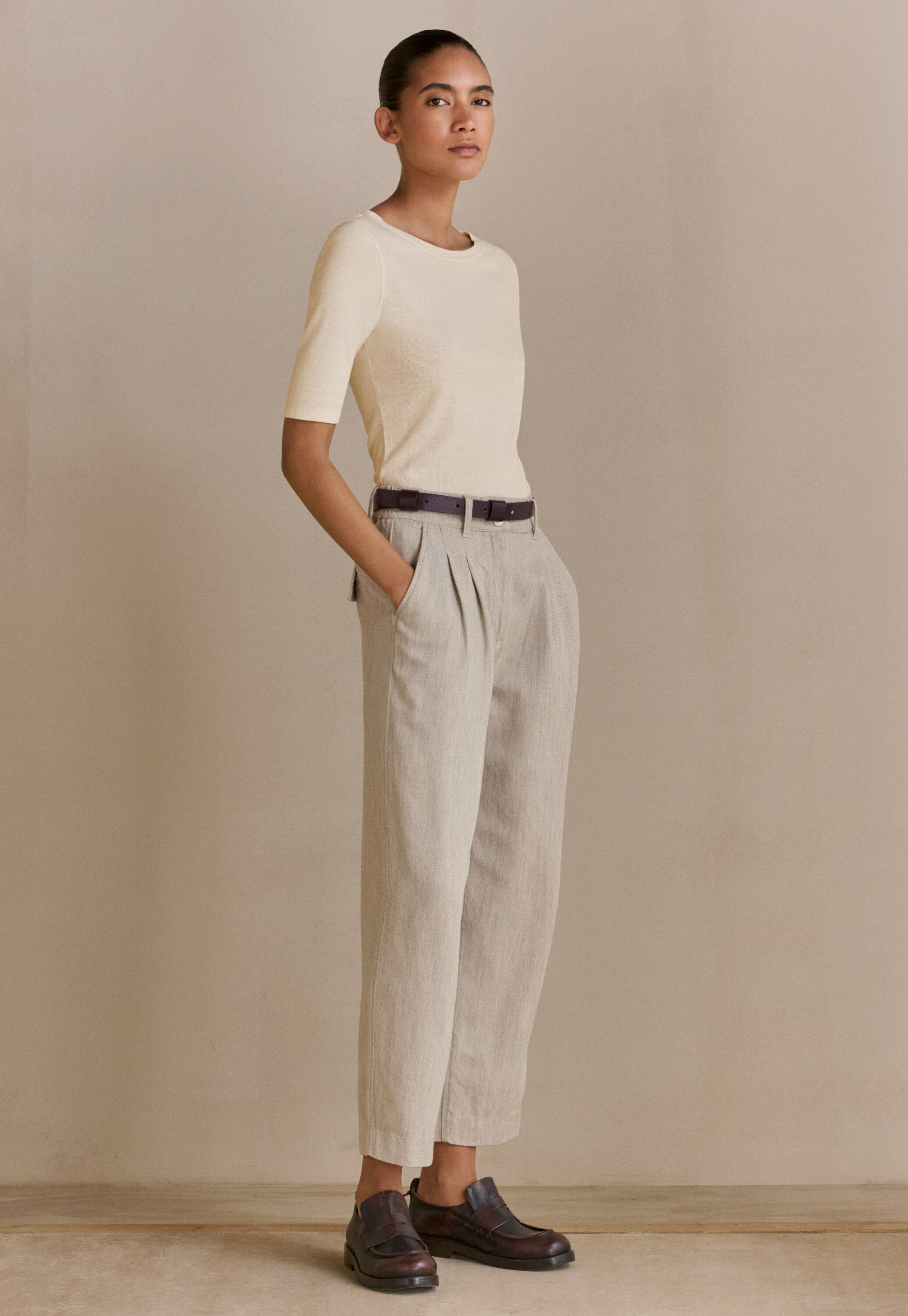 Ribbed jersey top