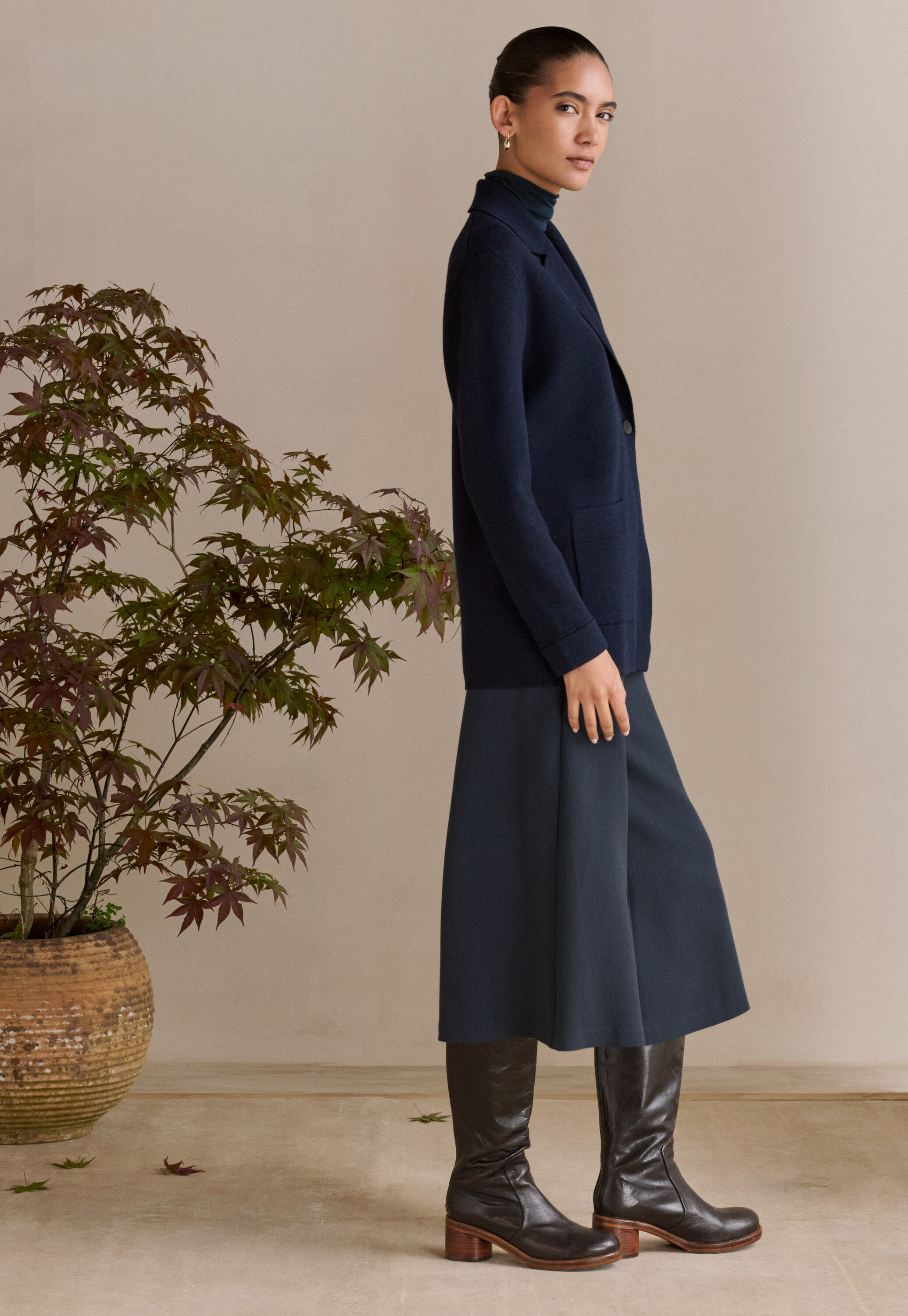 Knitted blazer, Midnight, large