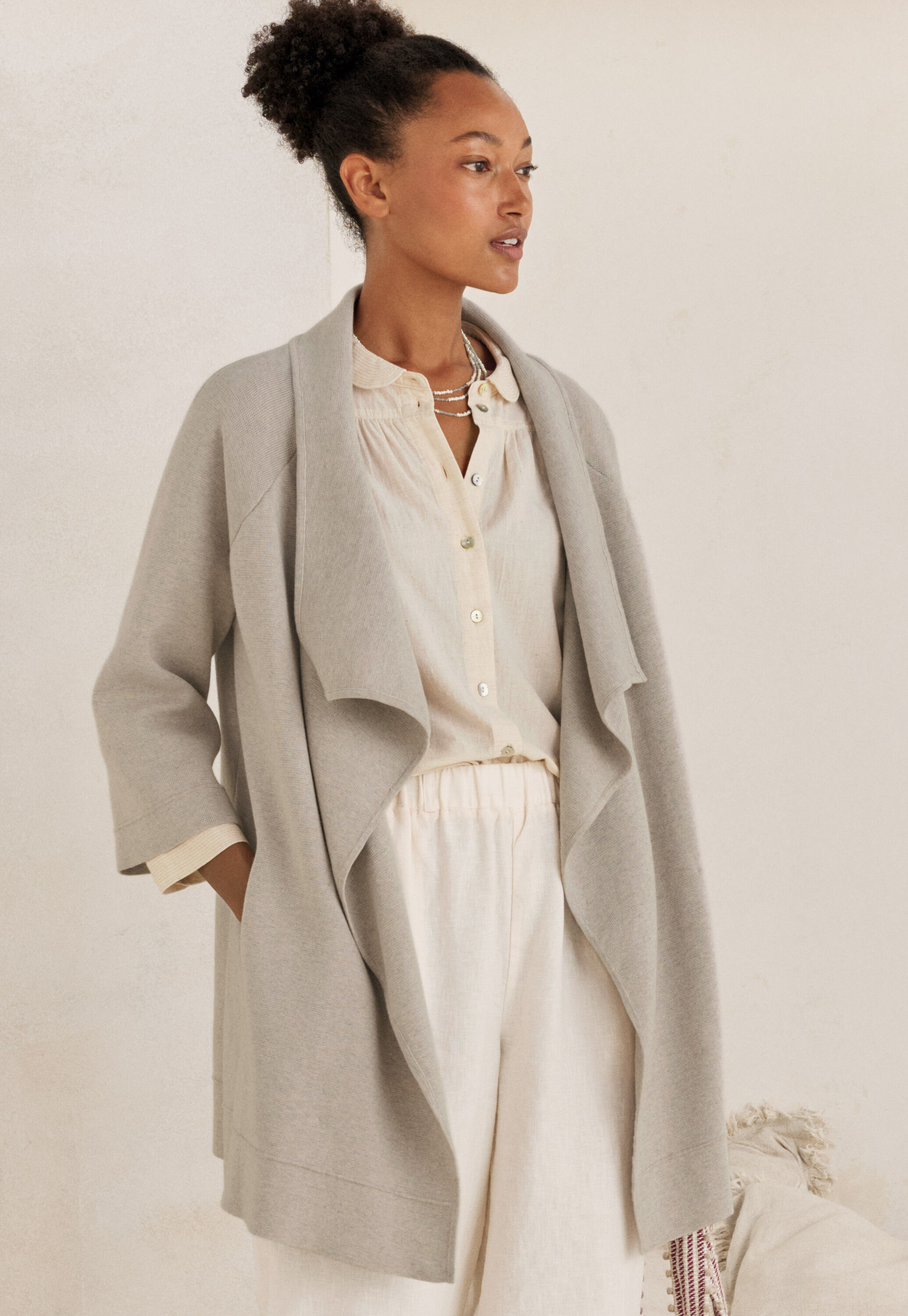 Waterfall-edge jacket