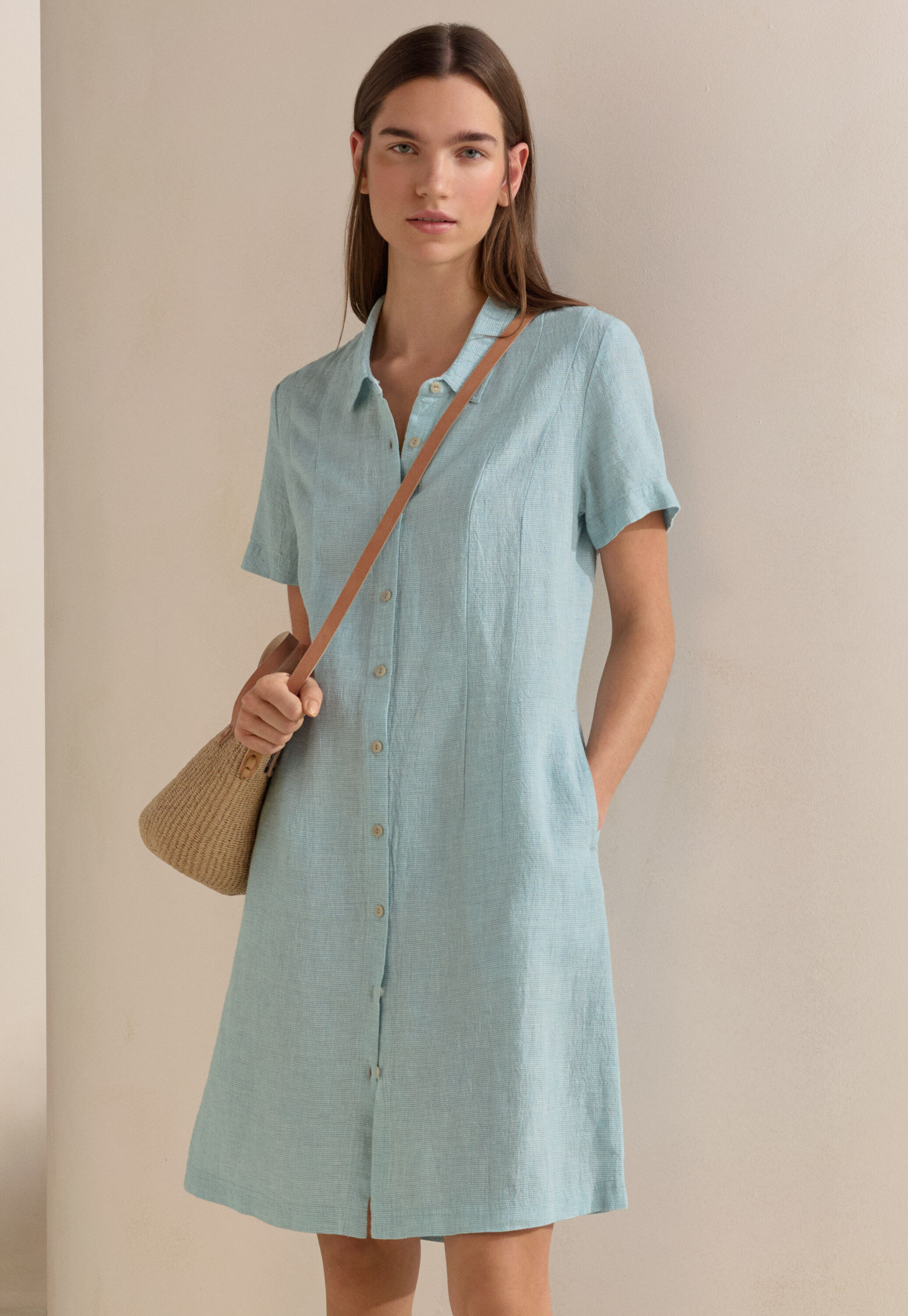 Garment-dyed overshirt