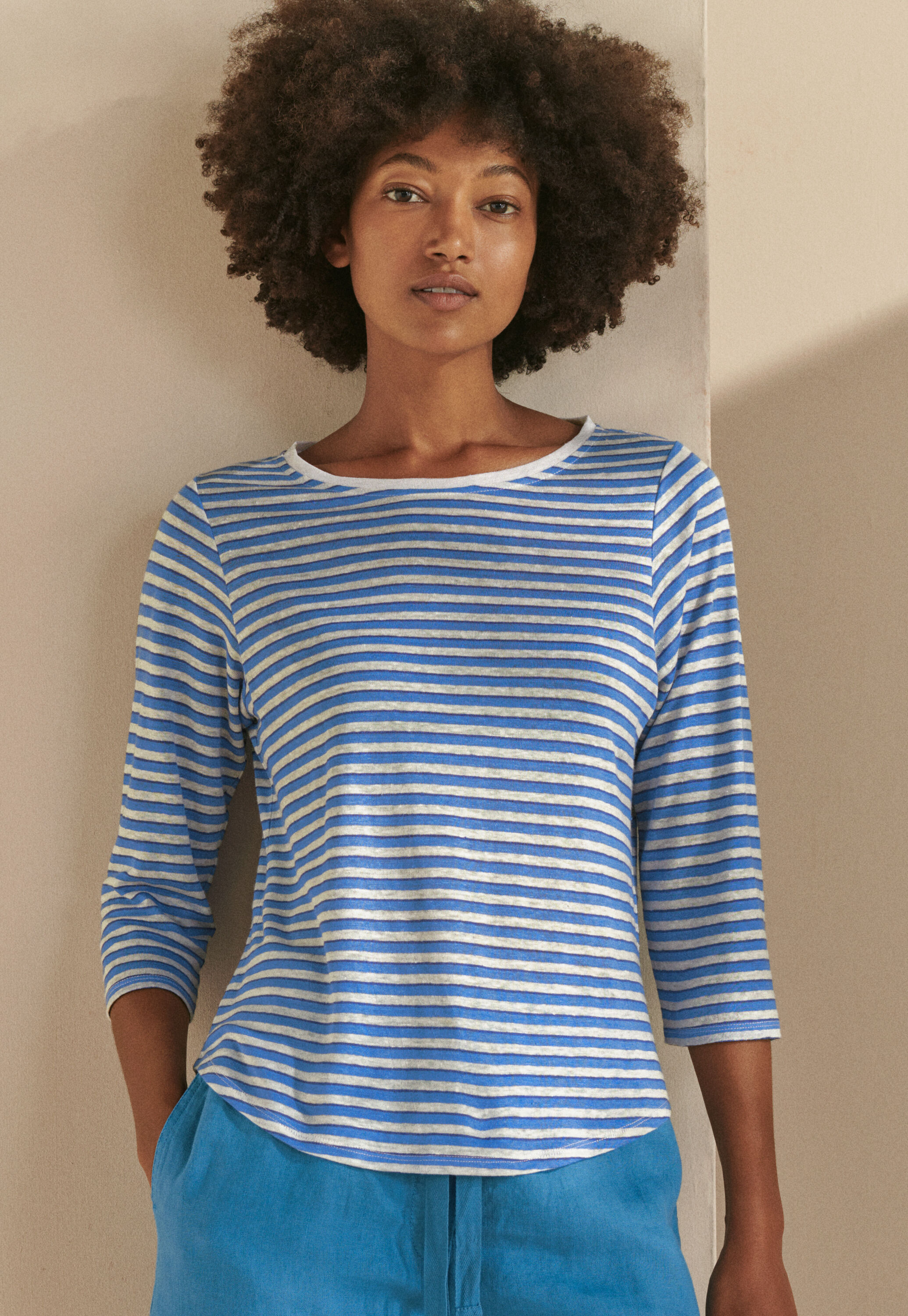 Striped jersey top