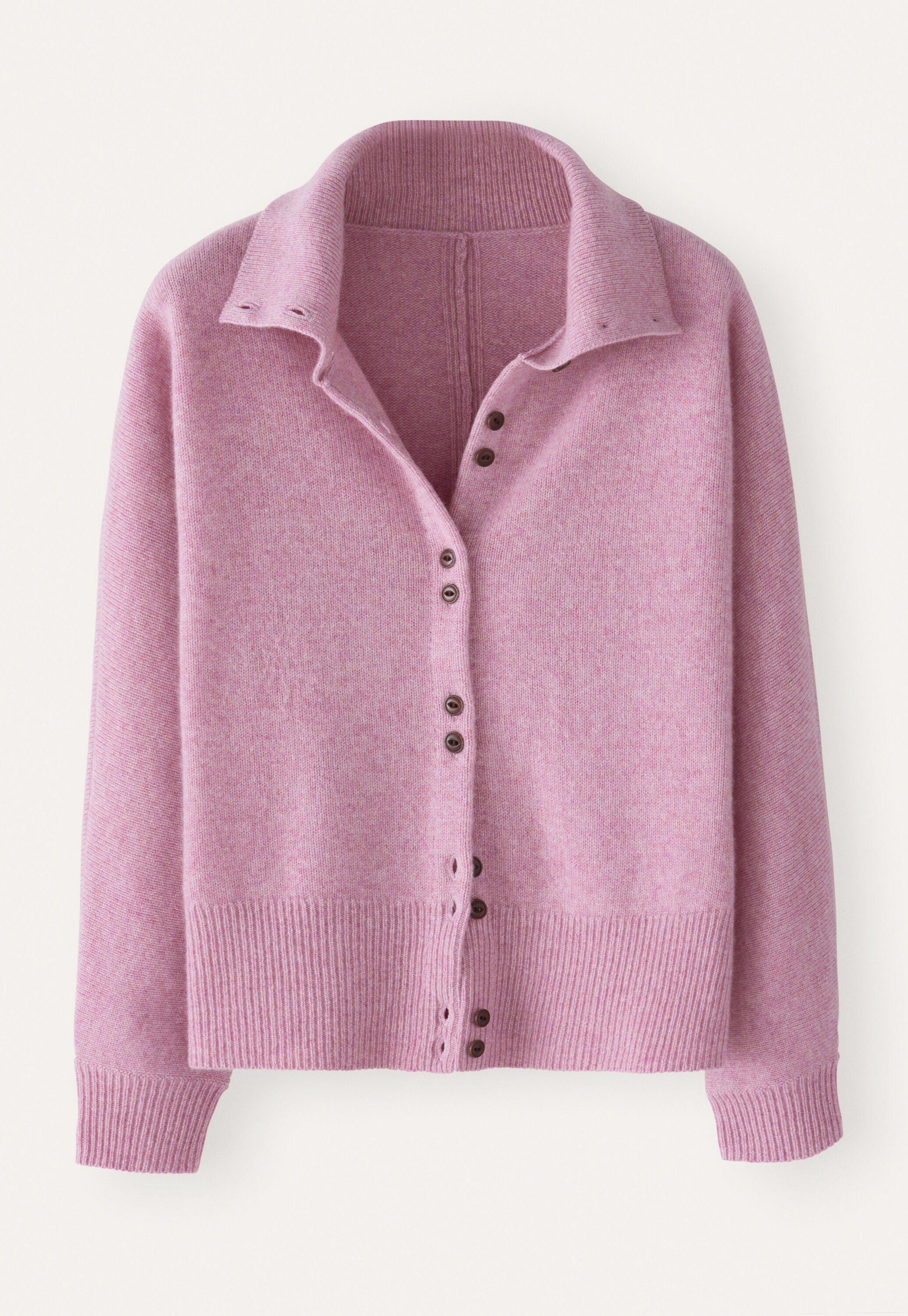Funnel-neck cardigan