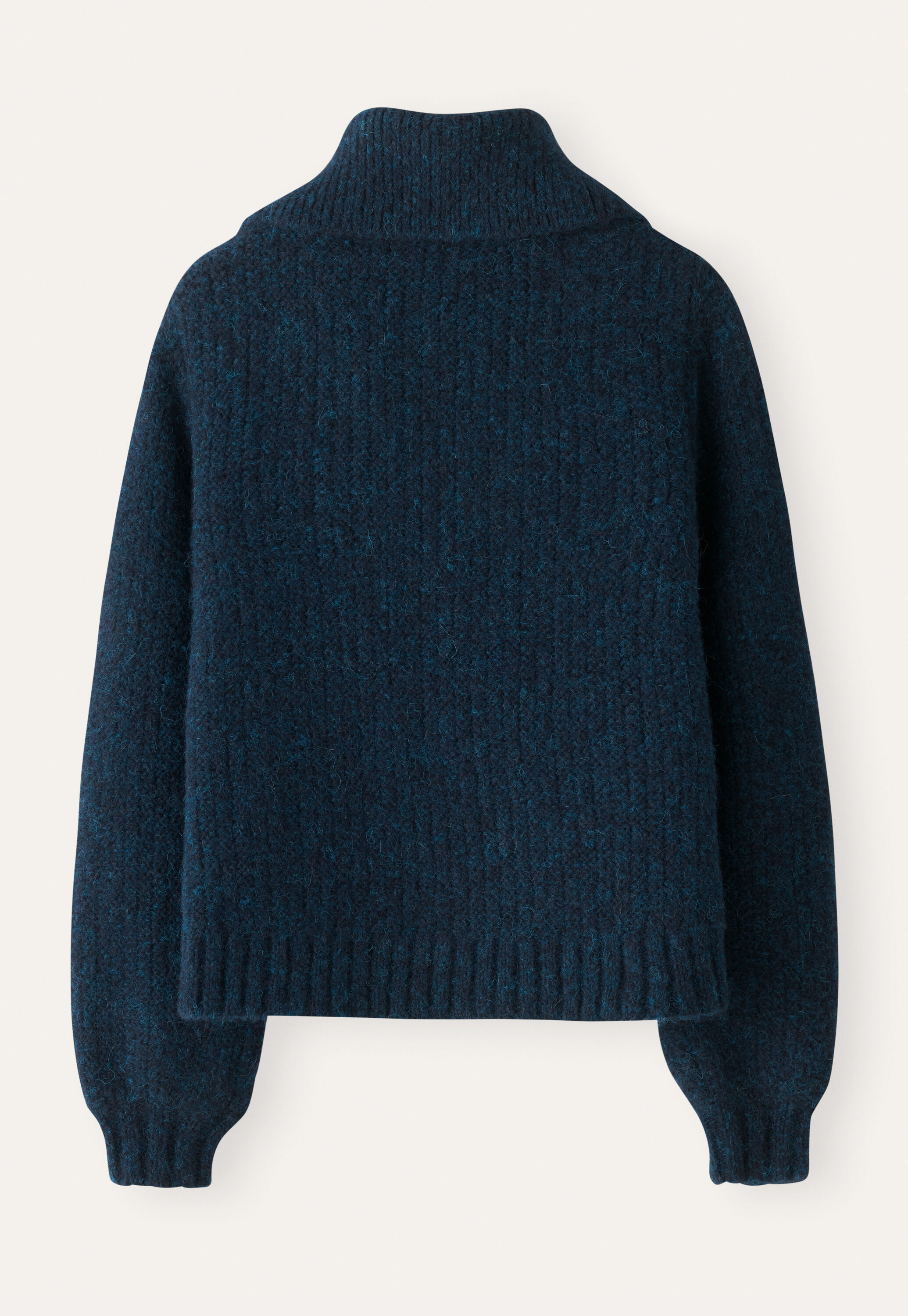 Funnel-neck cardigan