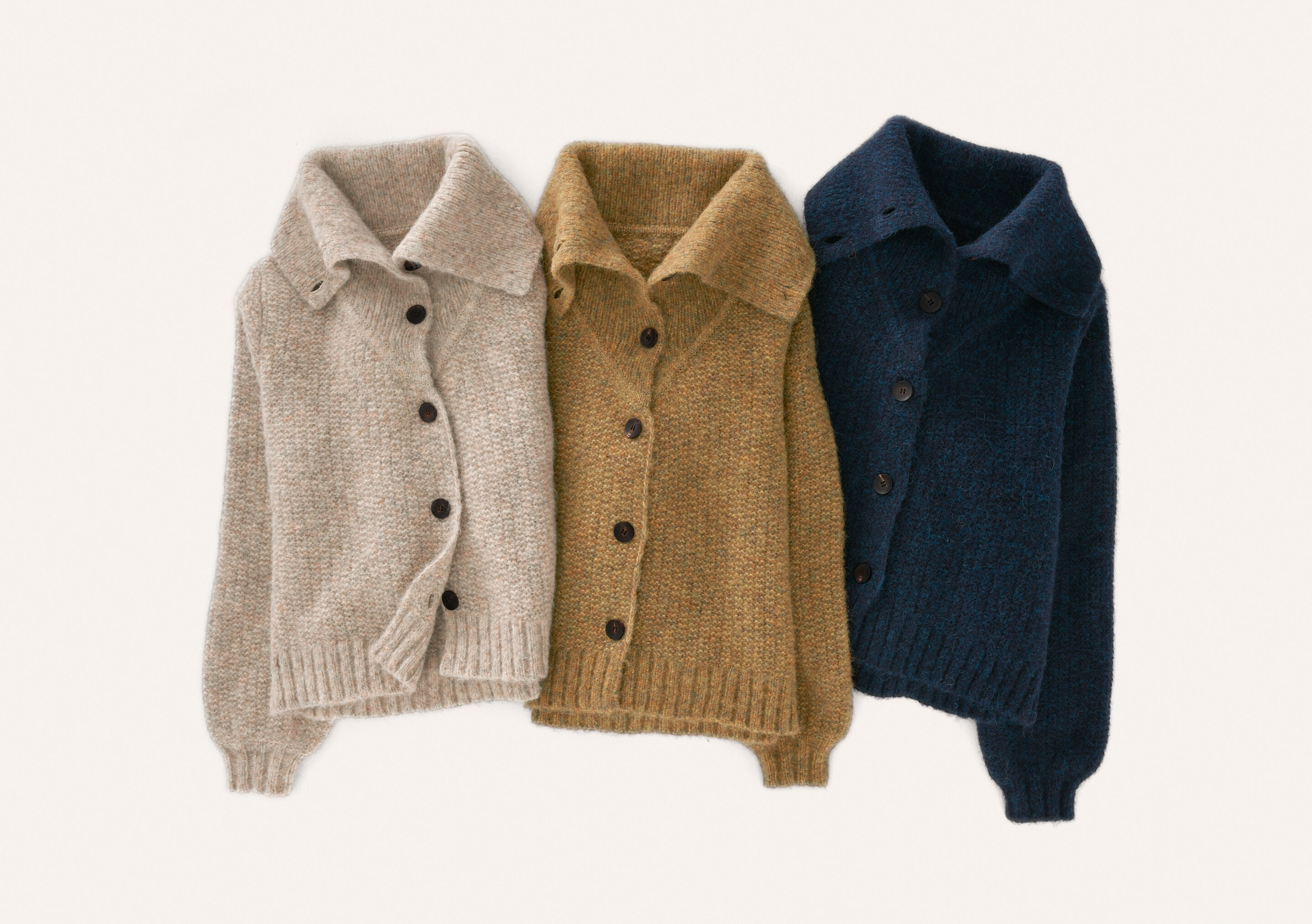 Funnel-neck cardigan