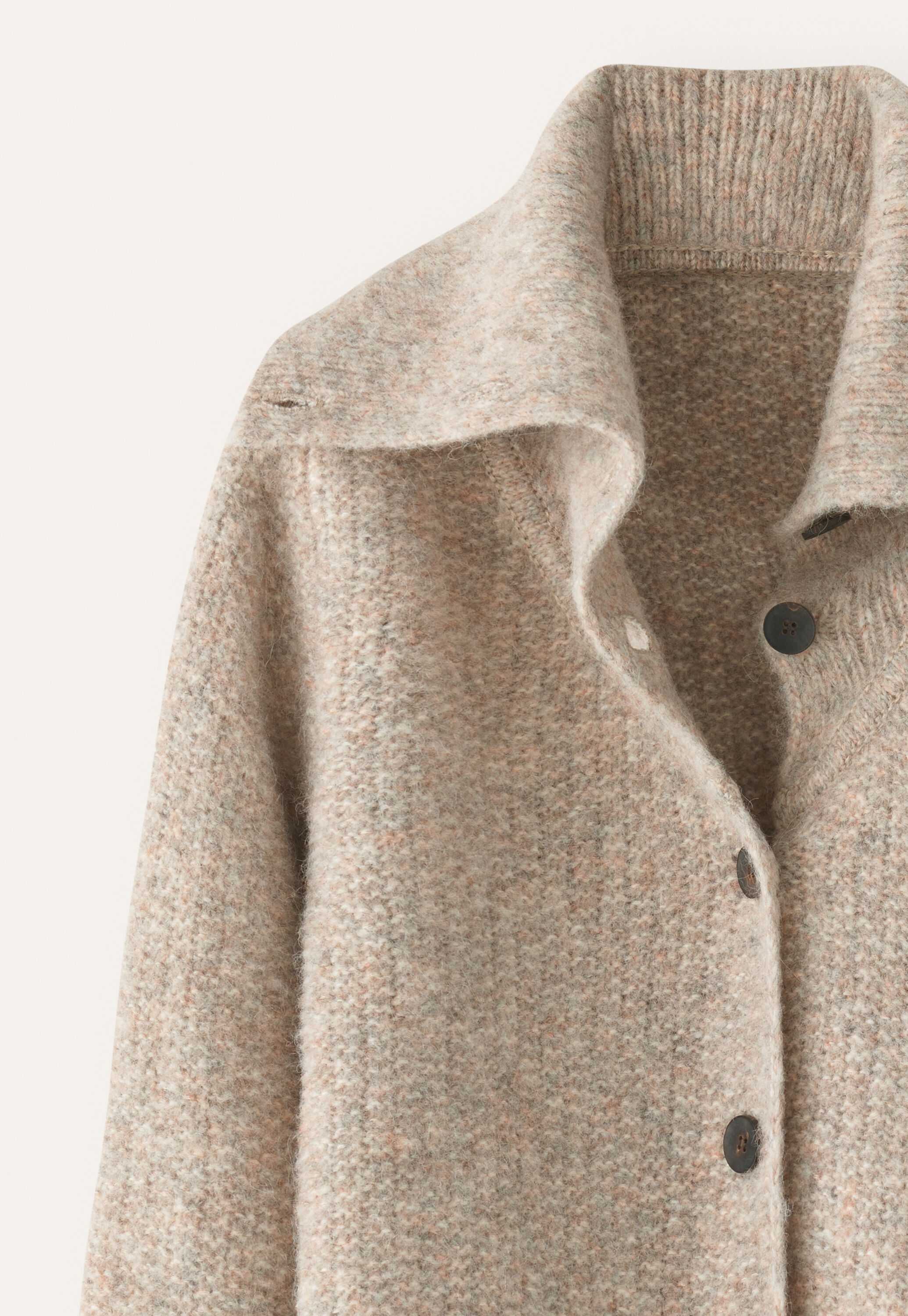 Funnel-neck cardigan
