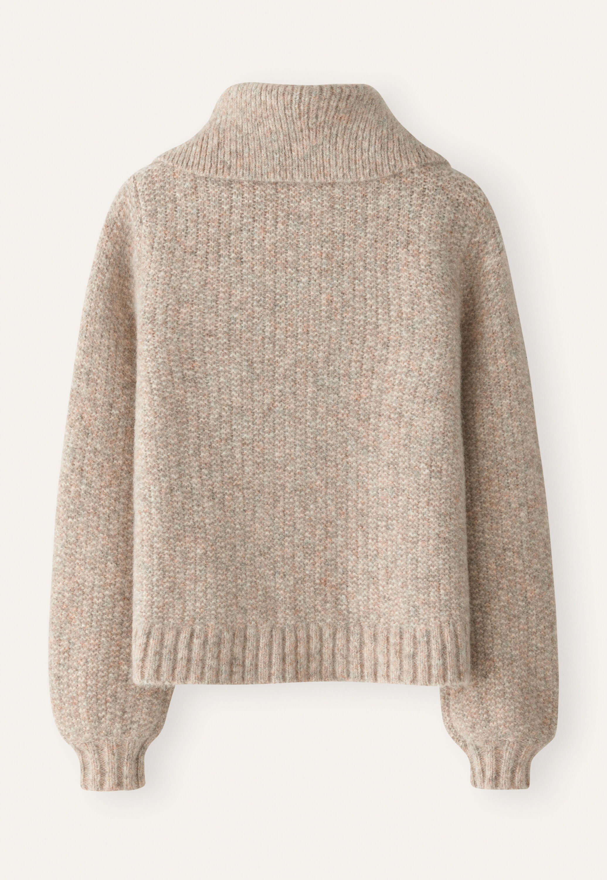 Funnel-neck cardigan