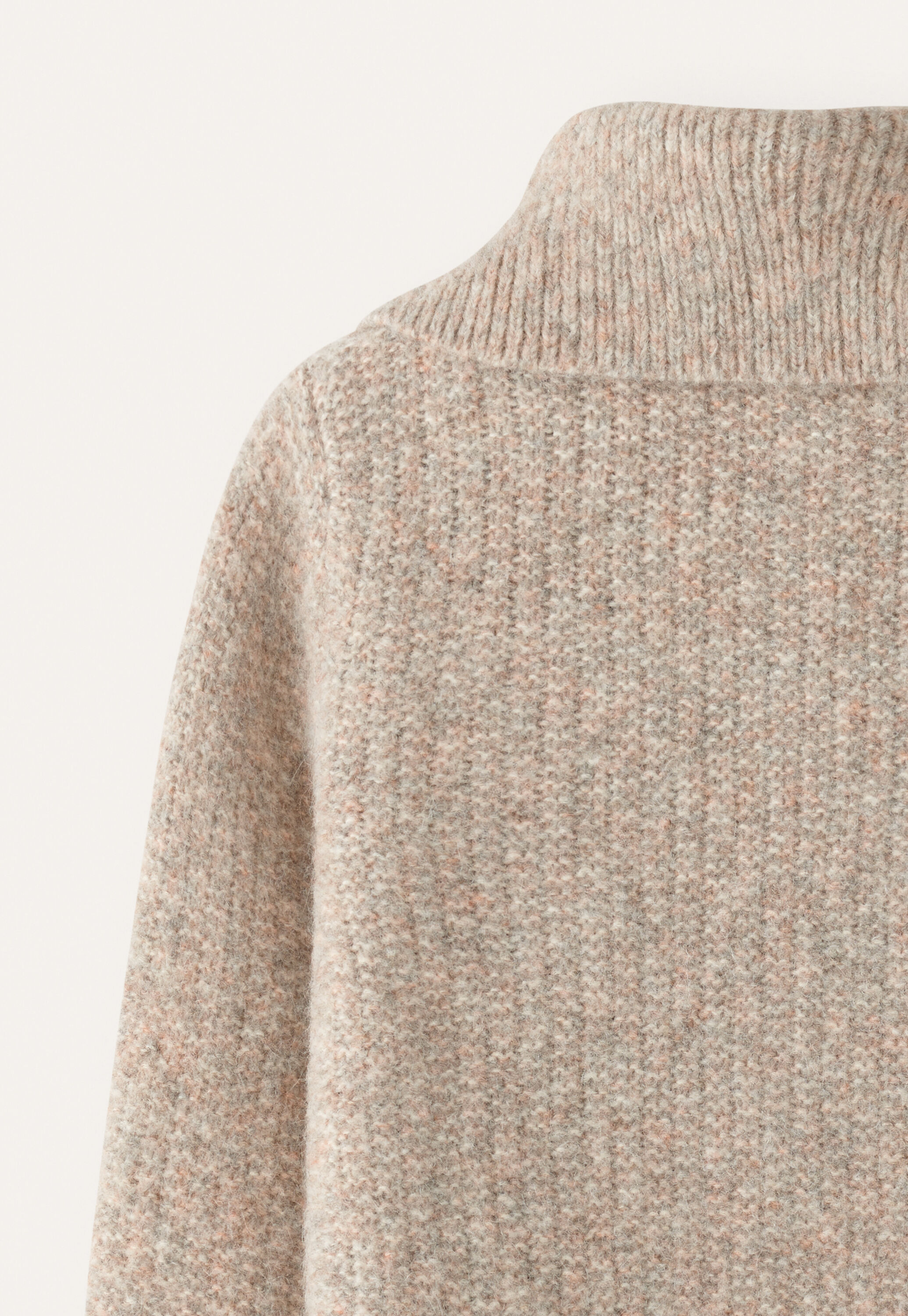 Funnel-neck cardigan