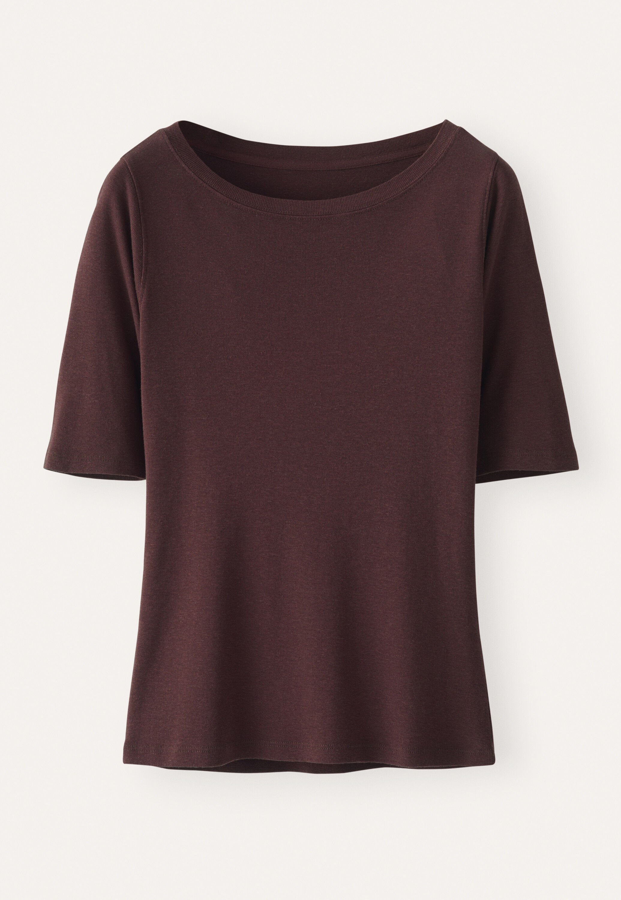 Ribbed jersey top, Port, large