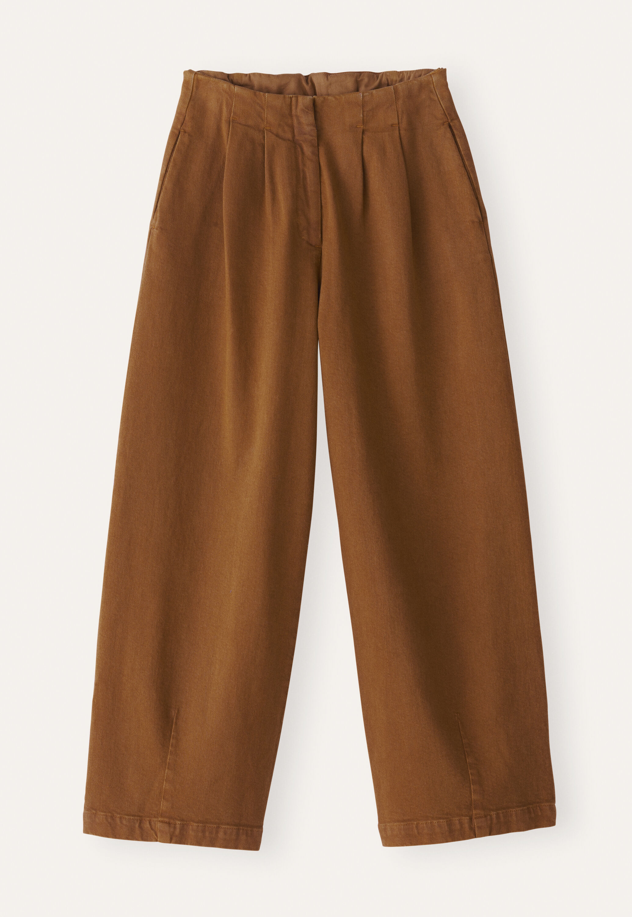 Pleat-front cropped trousers
