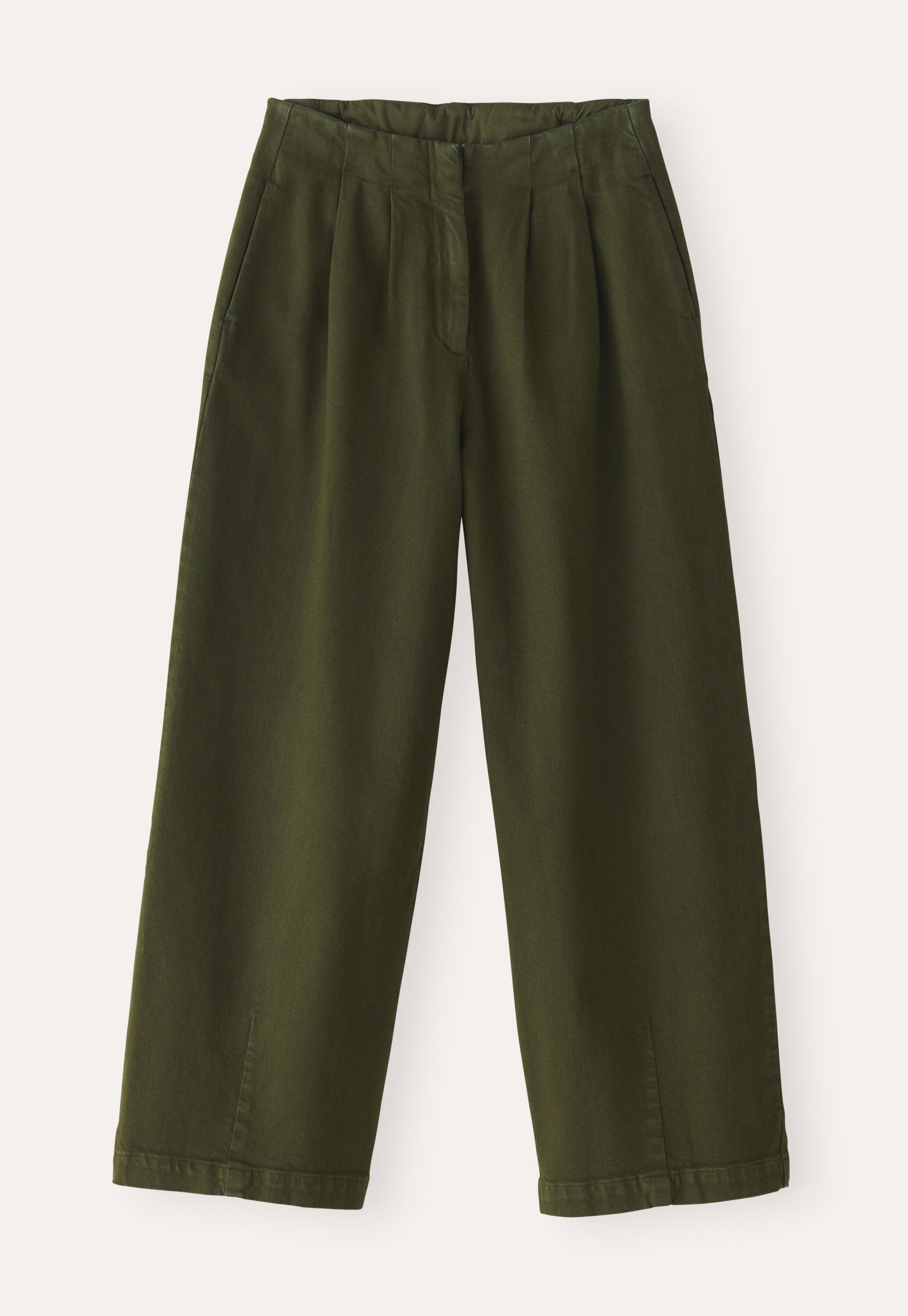 Pleat-front cropped trousers