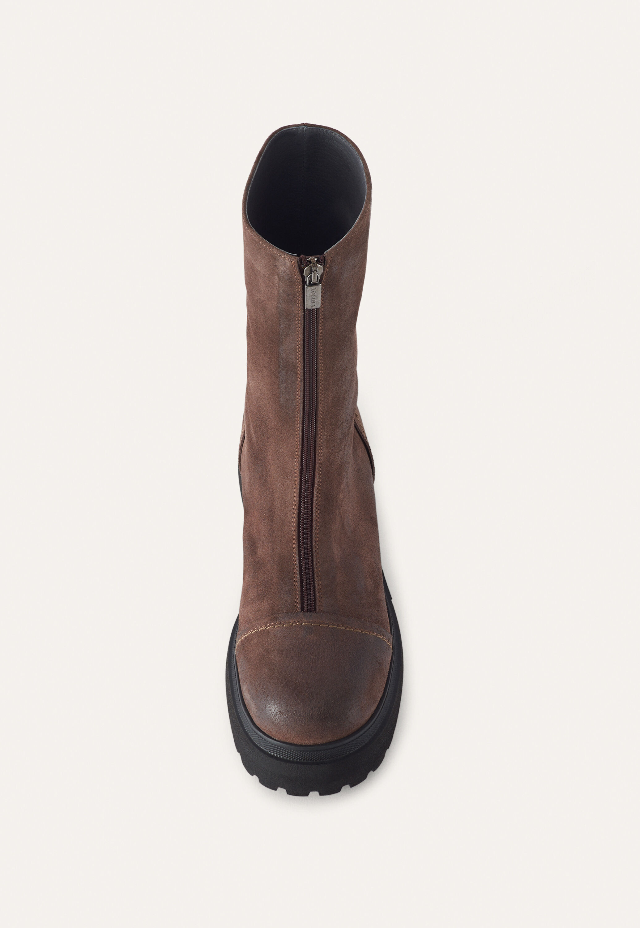 Zip-front boots