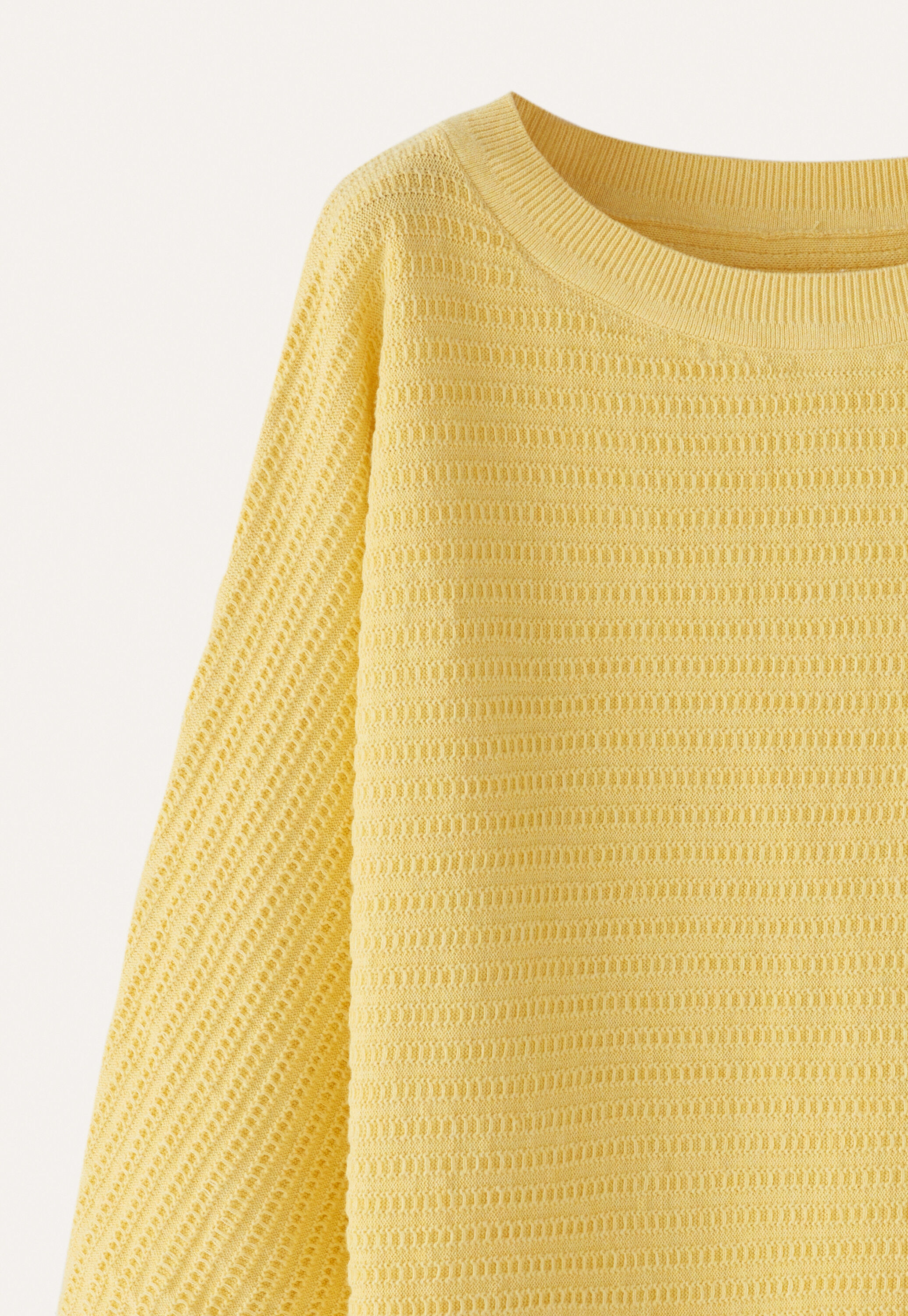Boat-neck sweater, Lemon, large