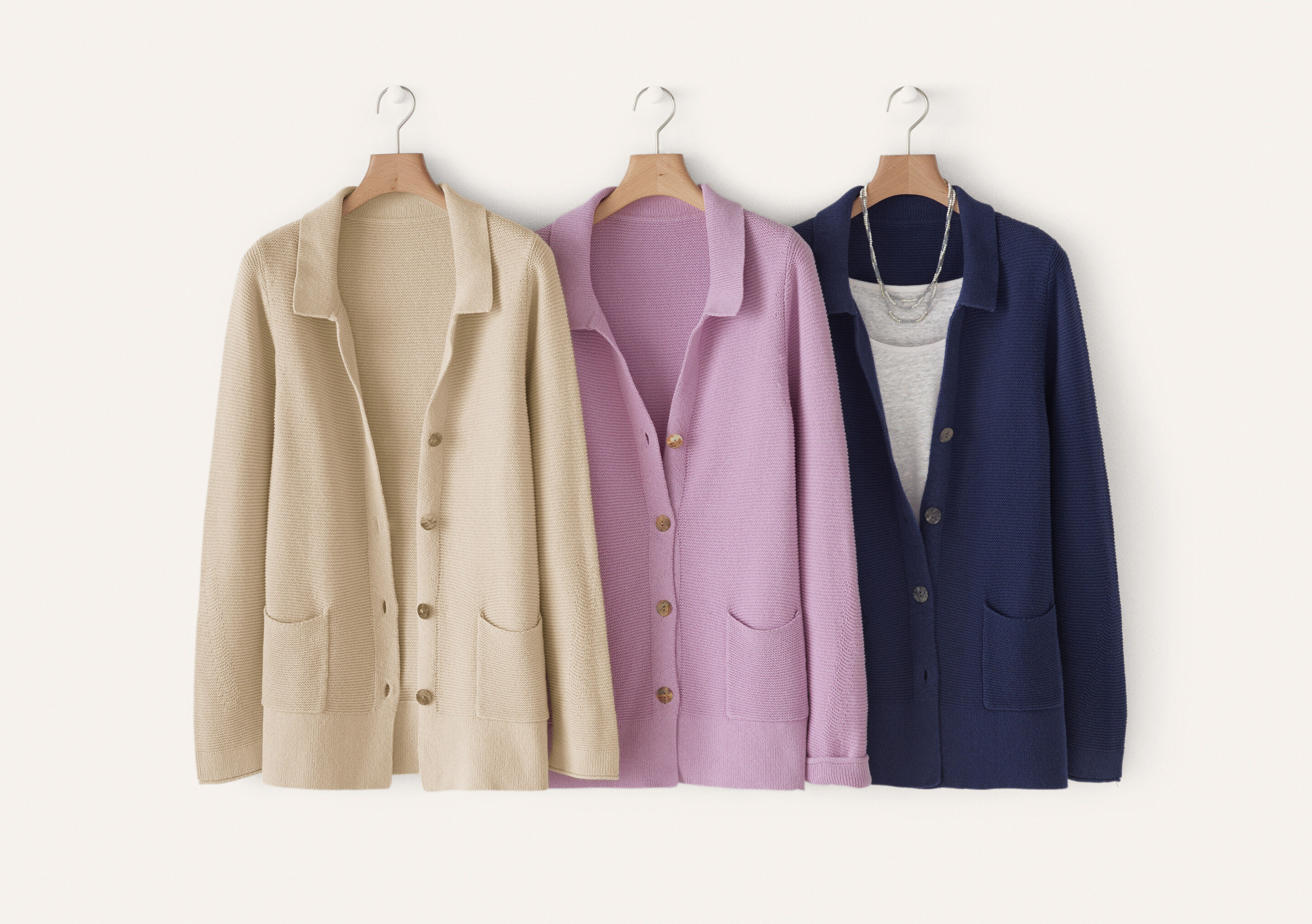 Collared knitted jacket