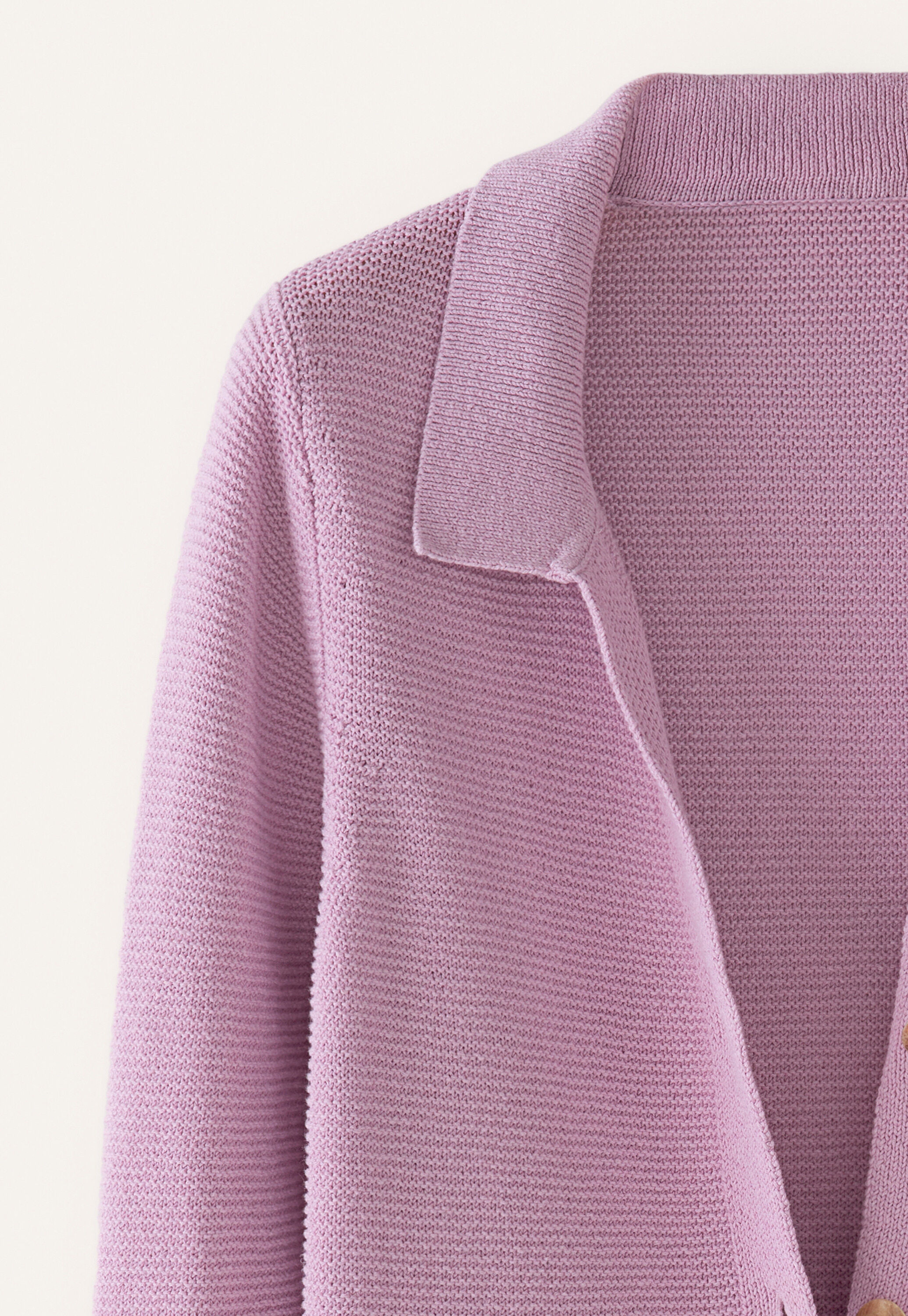 Collared knitted jacket, Lilac pink, large