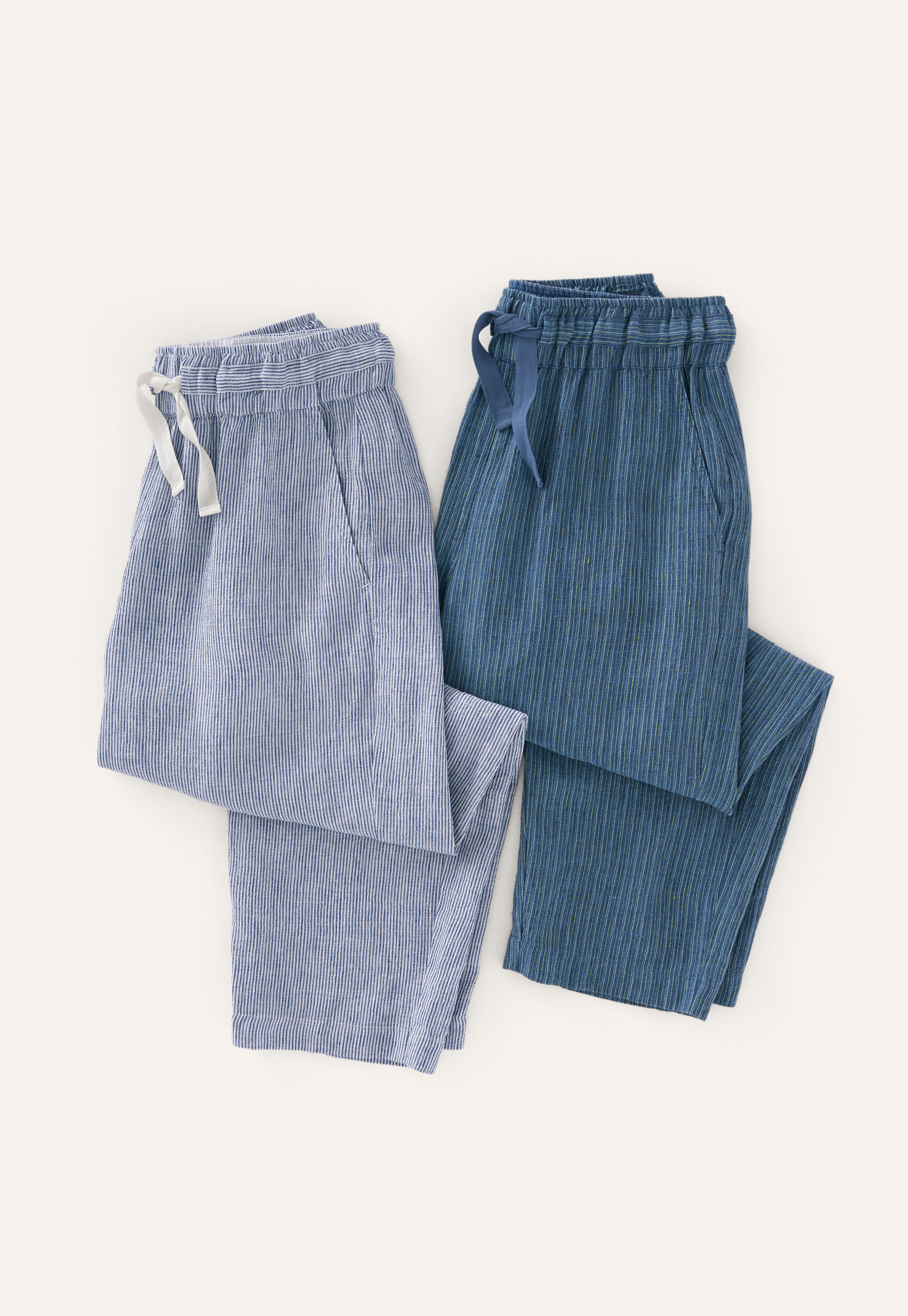 Striped pull-on trousers