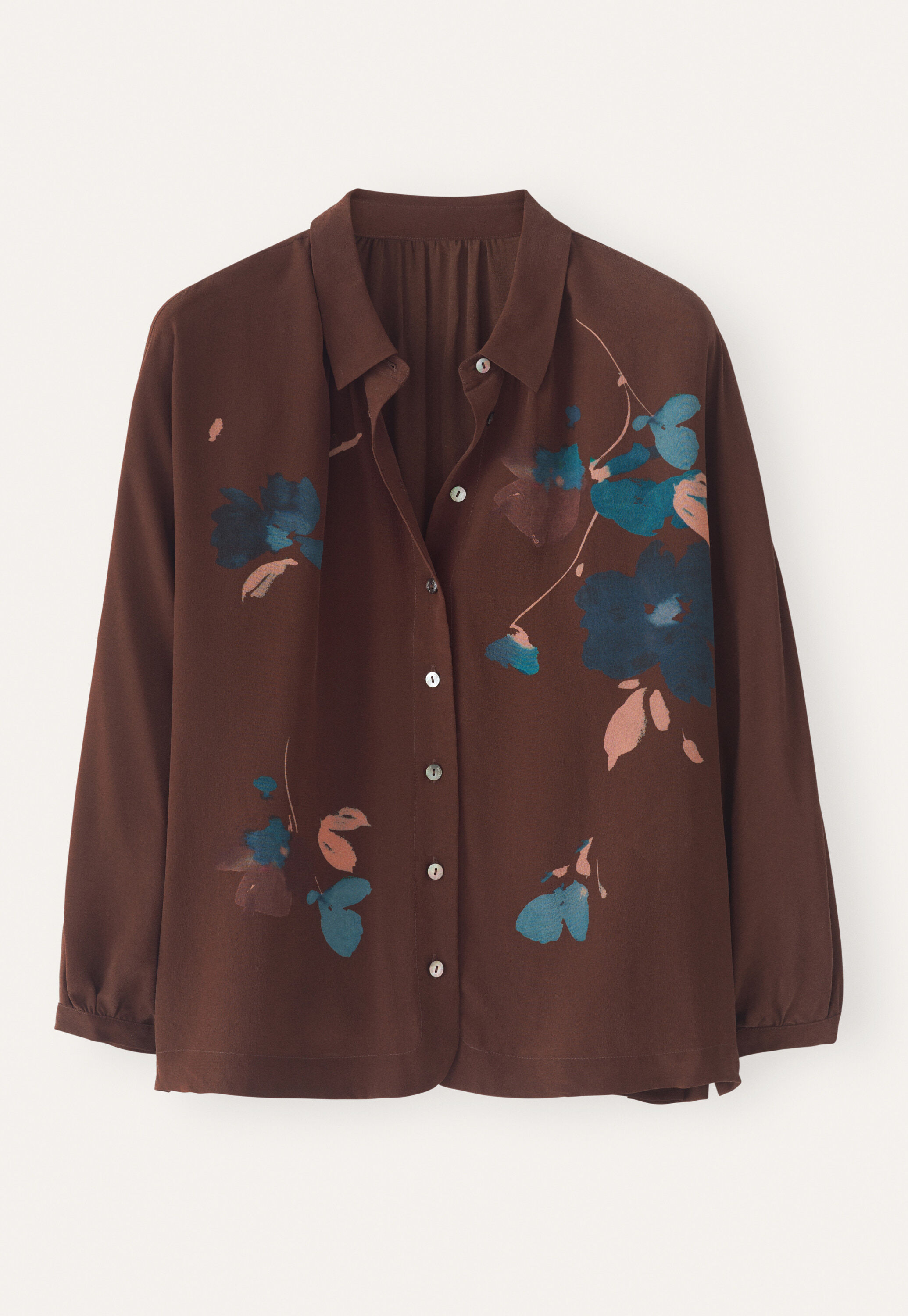 Printed dolman-sleeve blouse